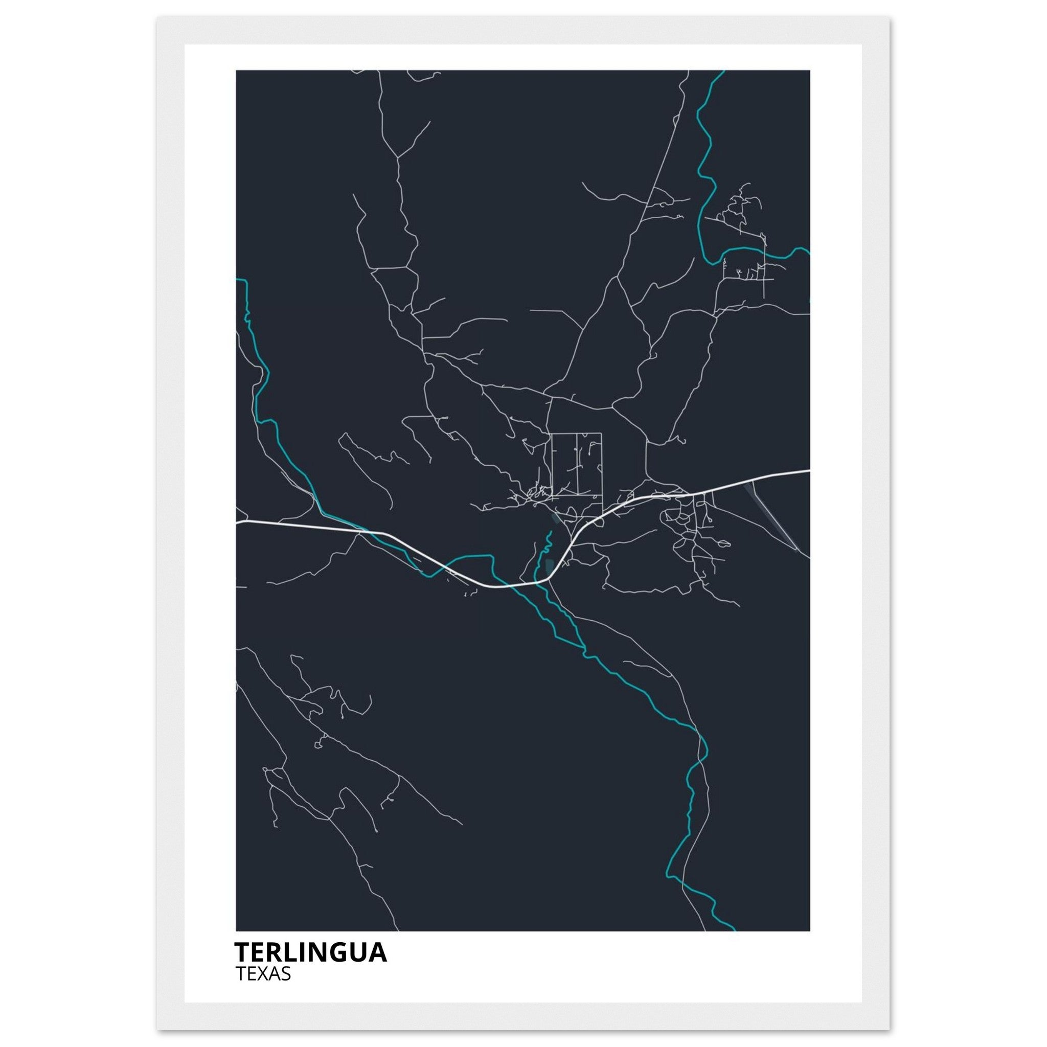 Terlingua Texas City Map Poster | Custom Map Art Print - Ink And Atlas