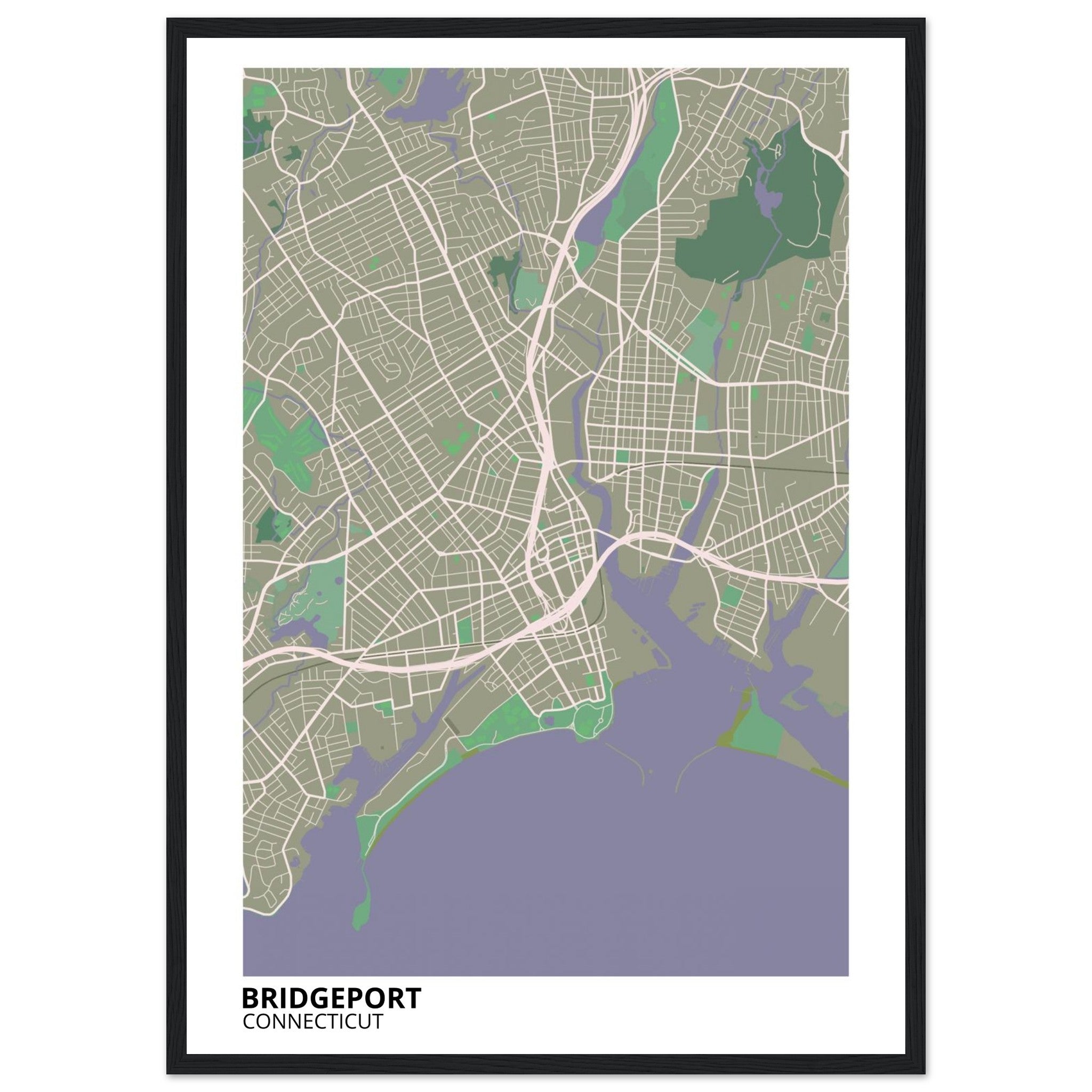 bridgeport map poster print