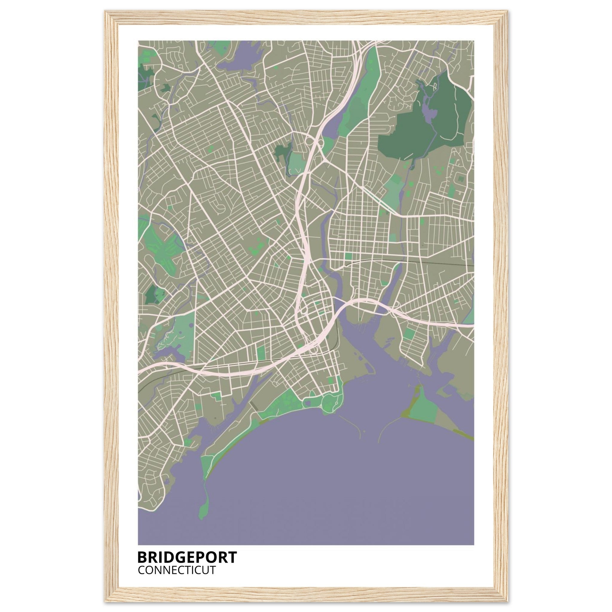 bridgeport map poster print