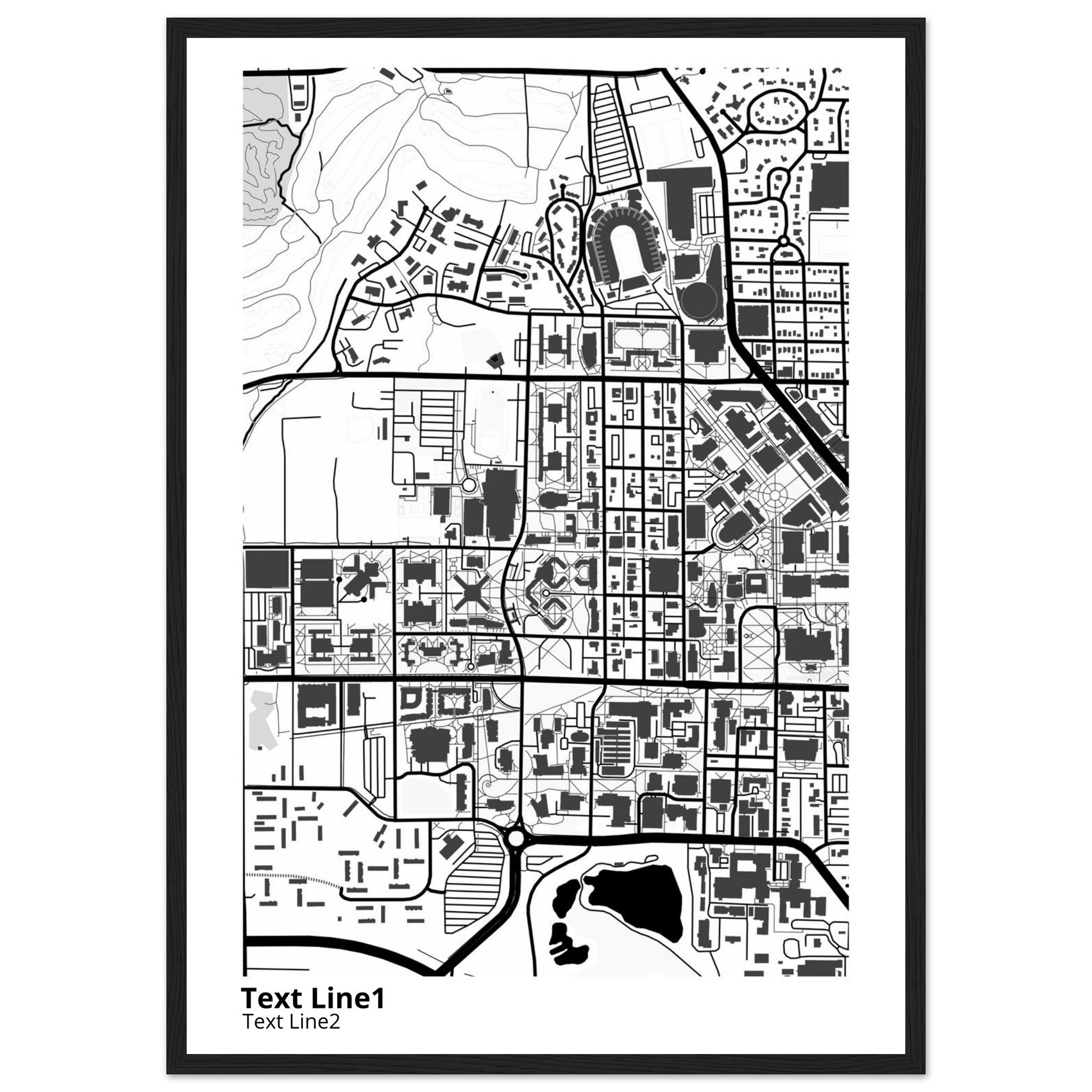 Purdue University Indiana Campus Map Poster | Graduation Gift - Ink And Atlas