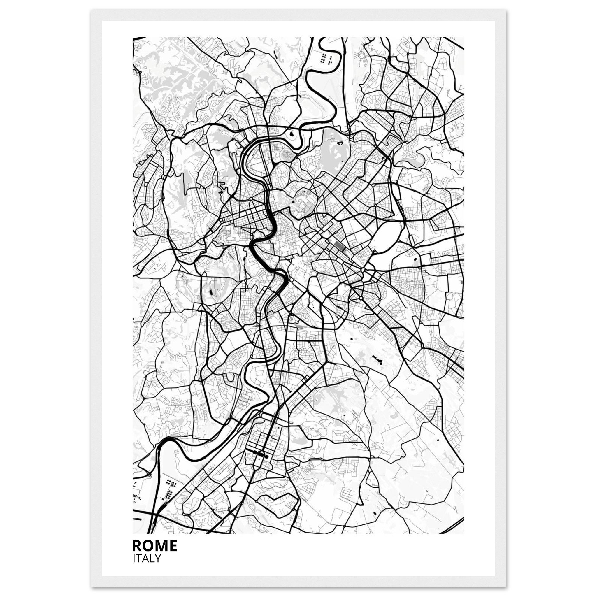 Rome Italy City Map Poster | Custom Map Art Print - Ink And Atlas