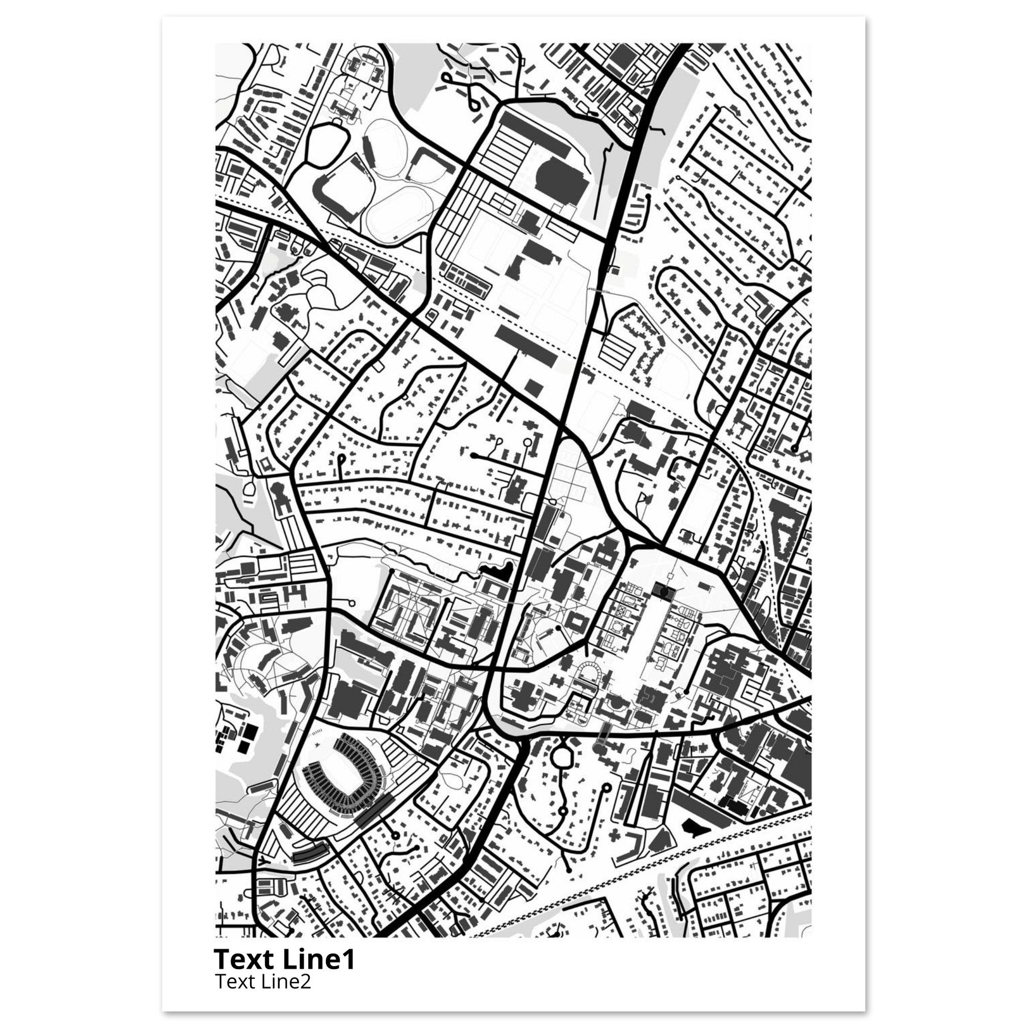 University of Virginia (Main Site) Campus Map Poster | Graduation Gift - Ink And Atlas