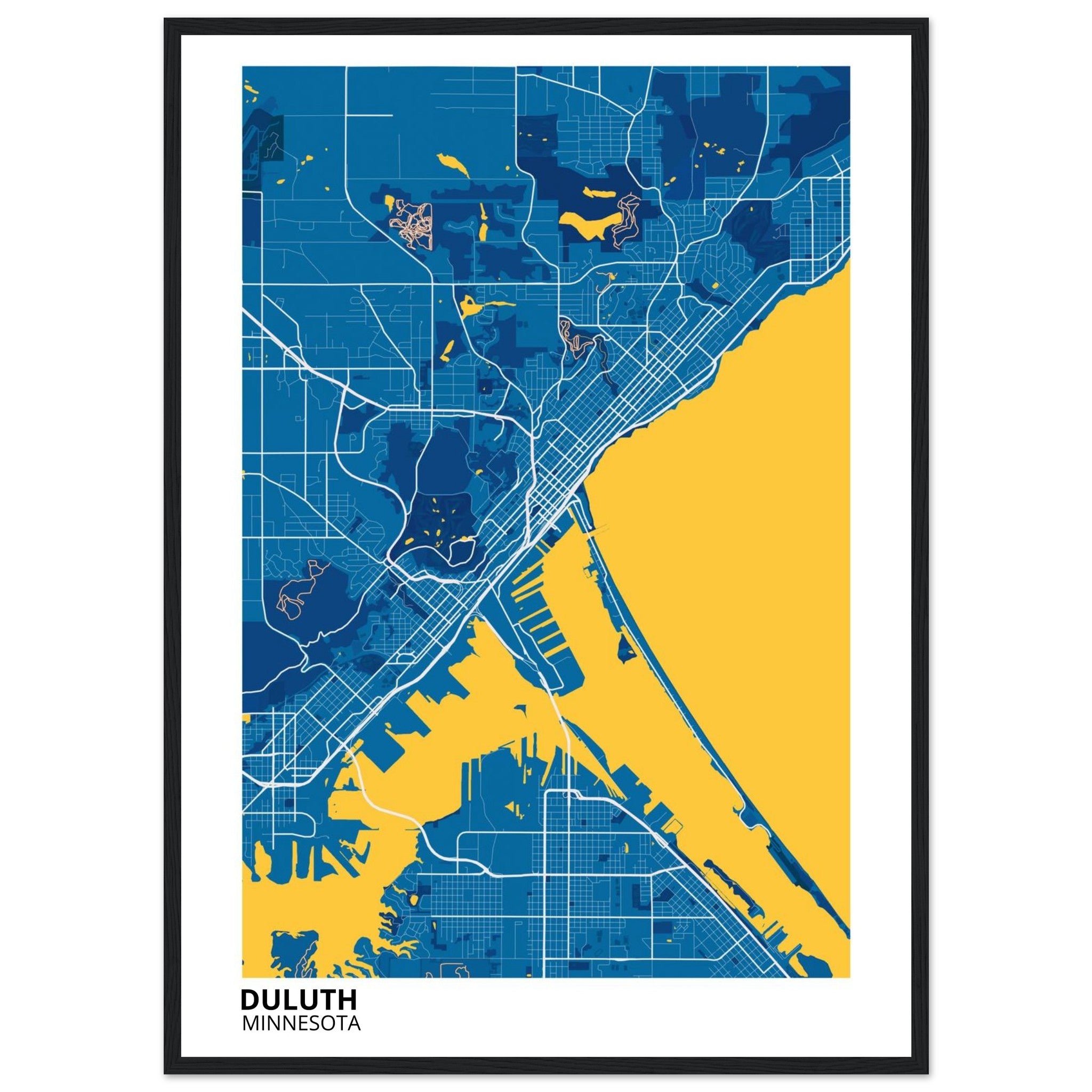Duluth Minnesota City Map Poster | Custom Map Art Print - Ink And Atlas