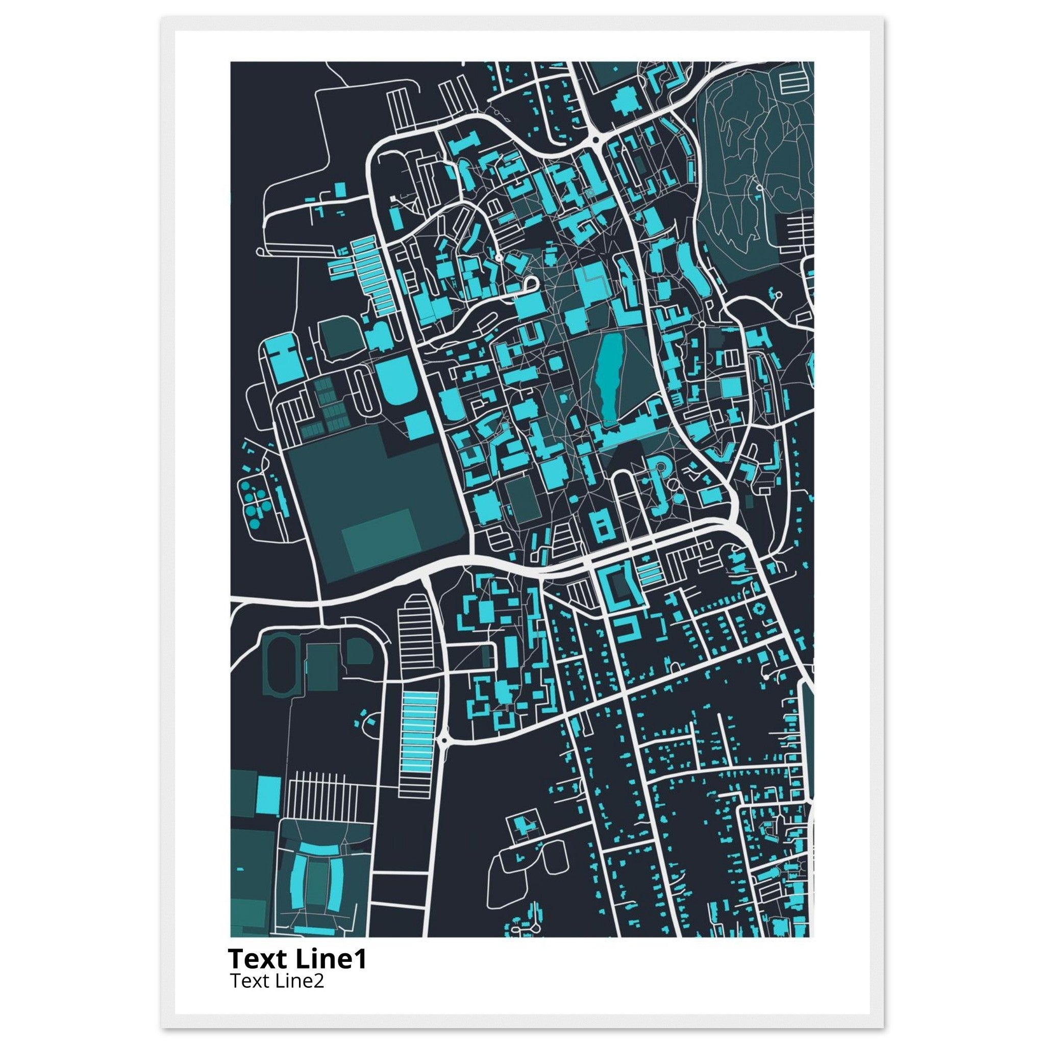 university of massachusetts amherst campus map poster