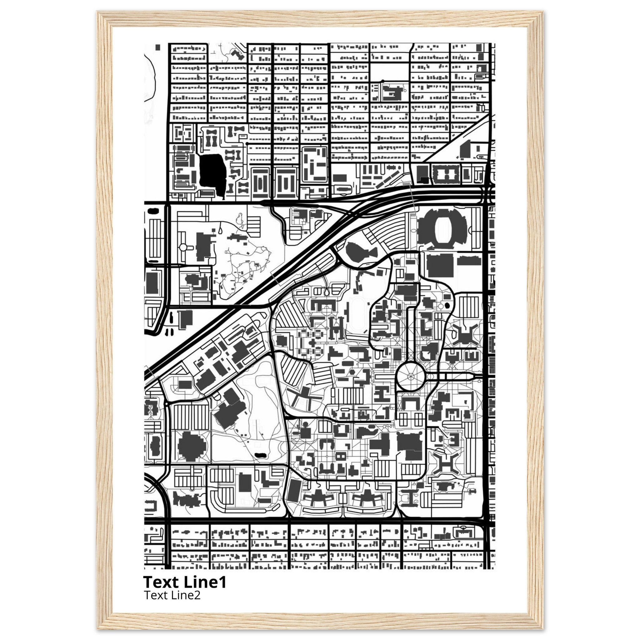 Texas Tech University Campus Map Poster | Graduation Gift - Ink And Atlas