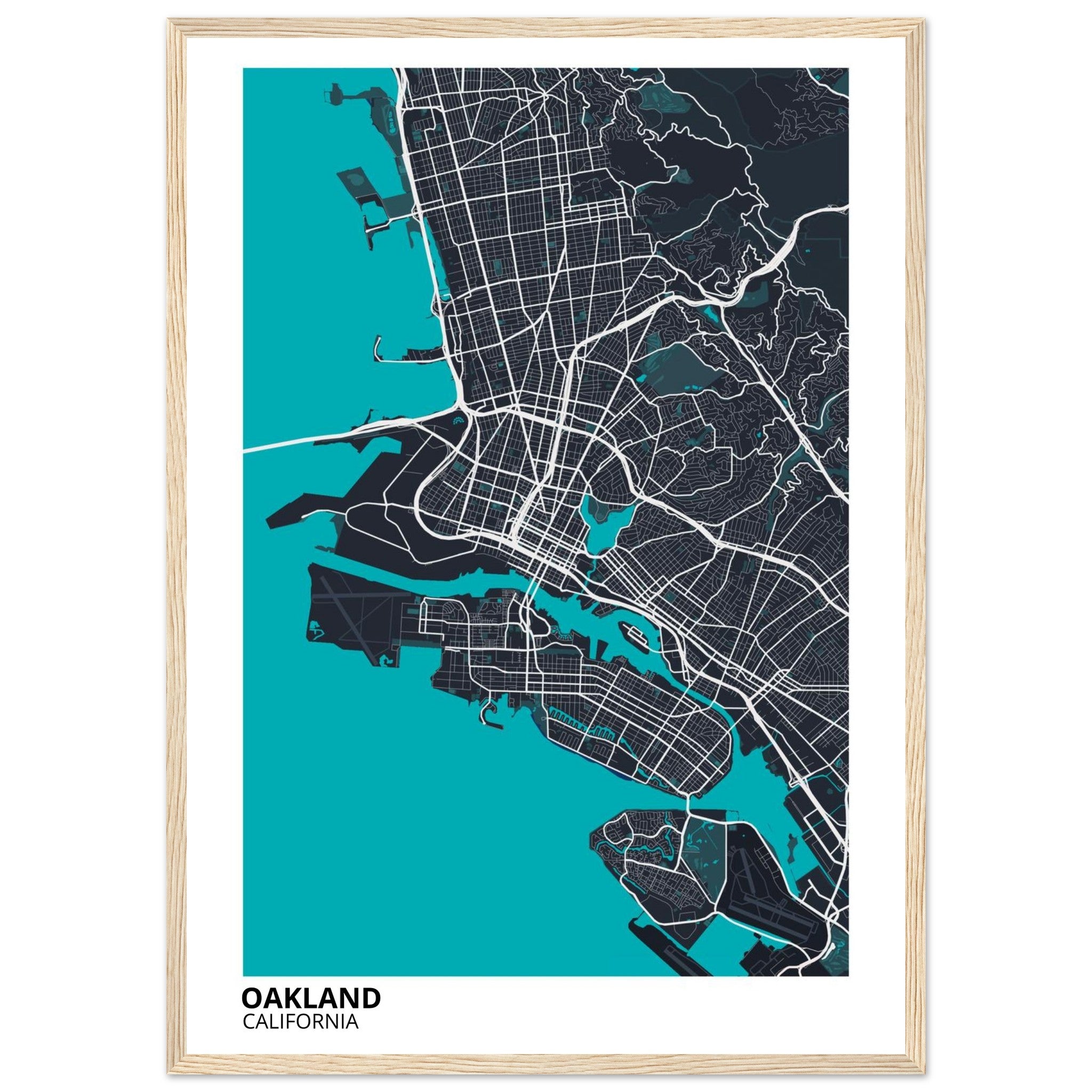 oakland map poster print