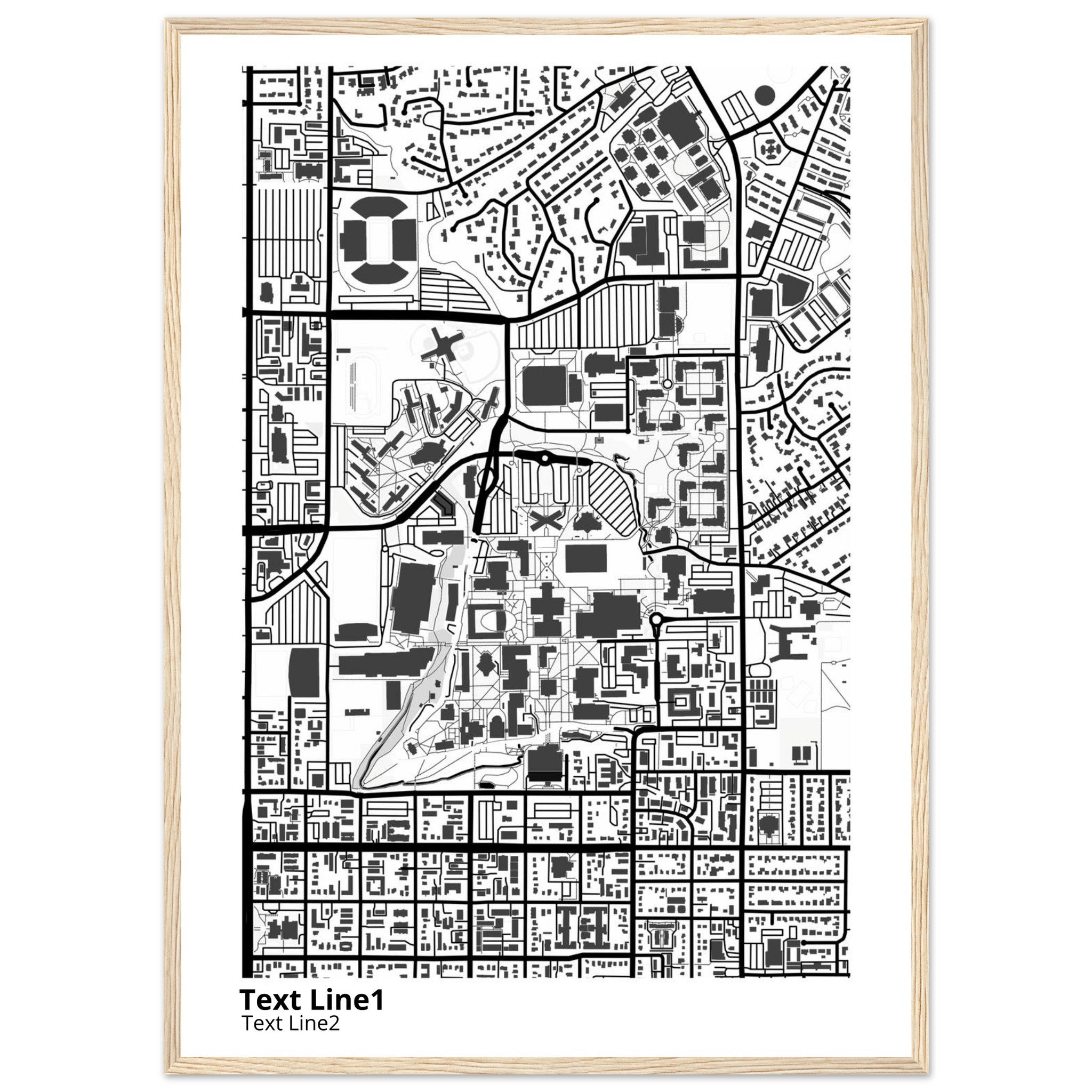 Brigham Young University Utah Campus Map Poster | Graduation Gift - Ink And Atlas