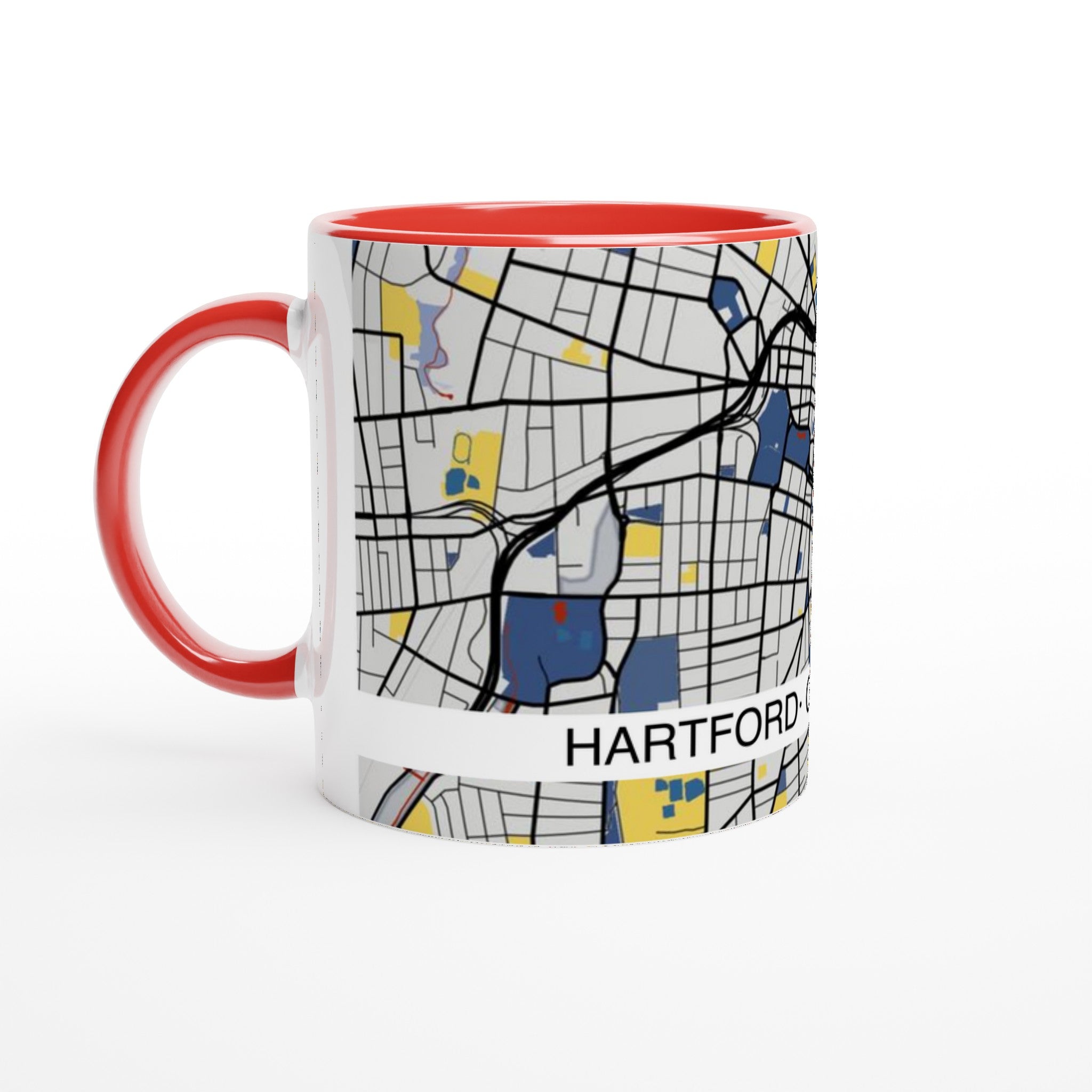 Hartford Connecticut Modern City Map Mug (11oz) - Ink And Atlas