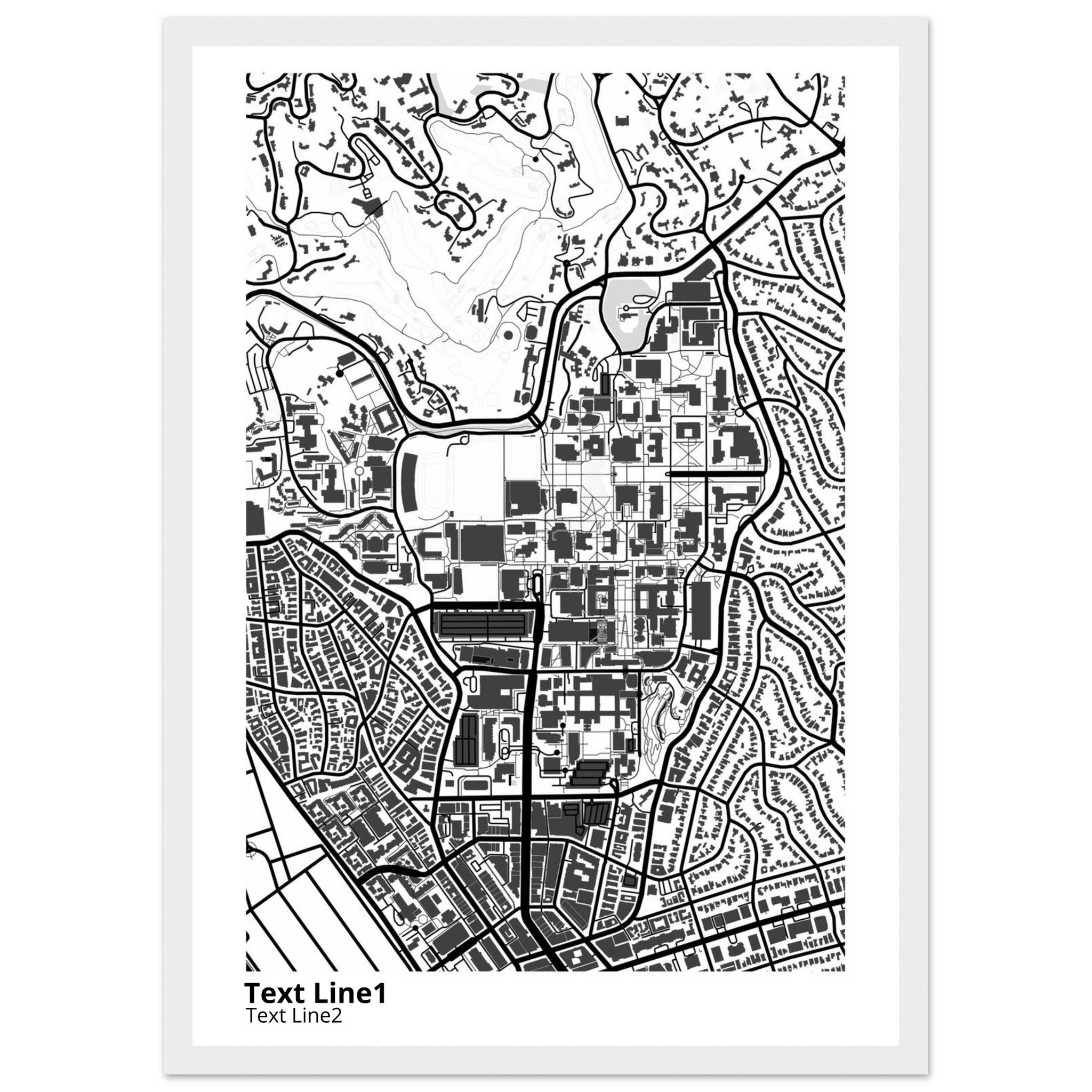 university of california los angeles campus map poster