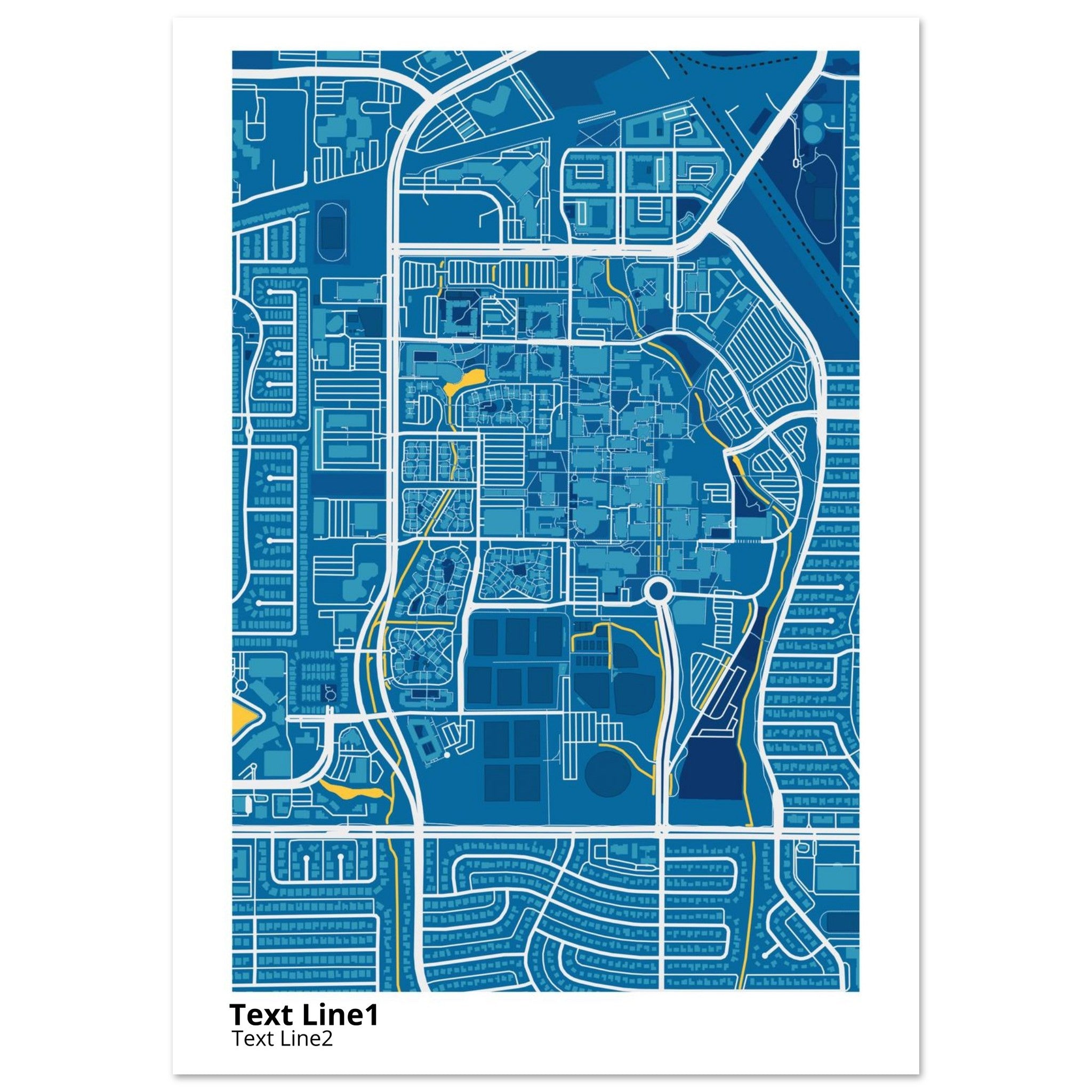 The University of Texas at Dallas Campus Map Poster | Graduation Gift - Ink And Atlas