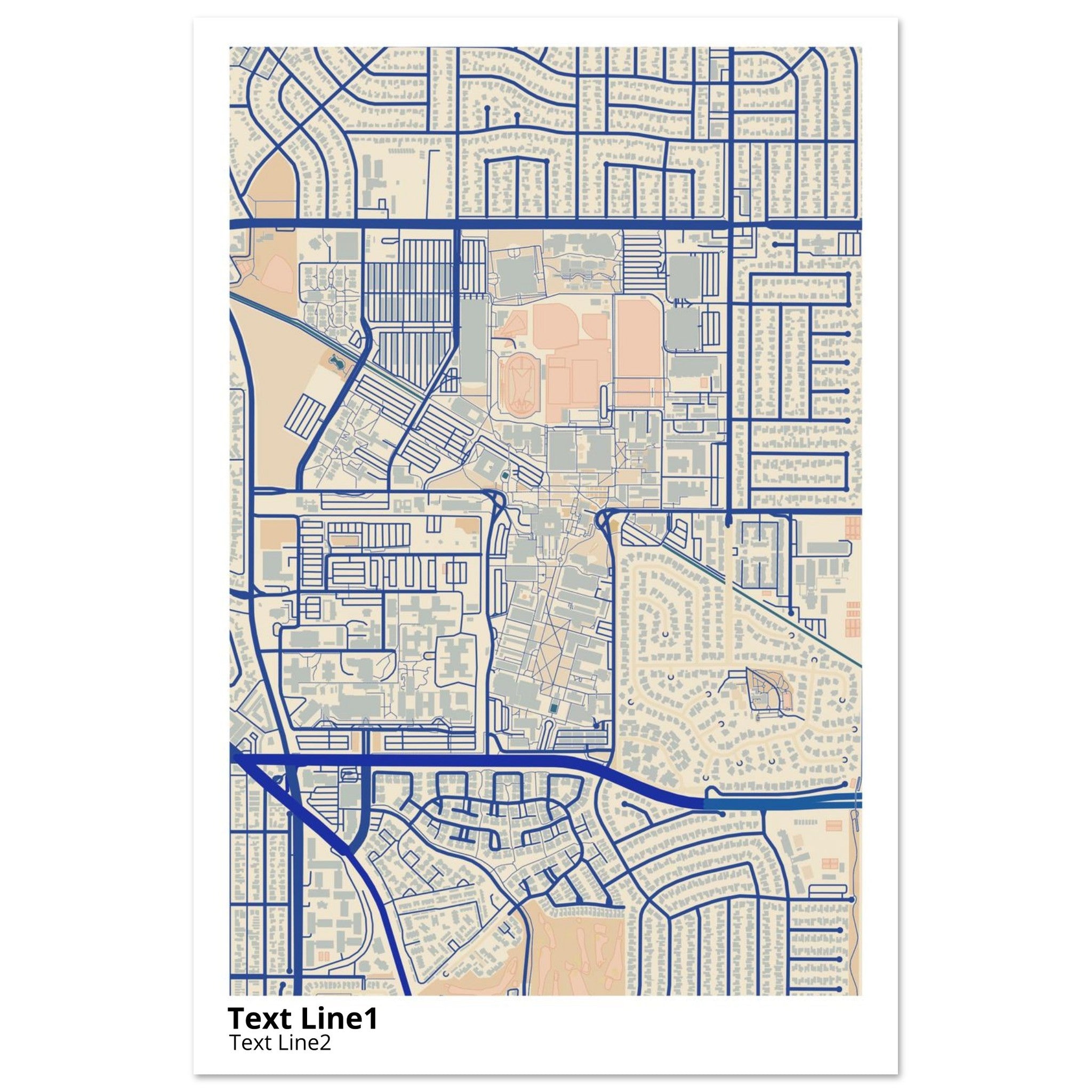 california state university long beach campus map poster