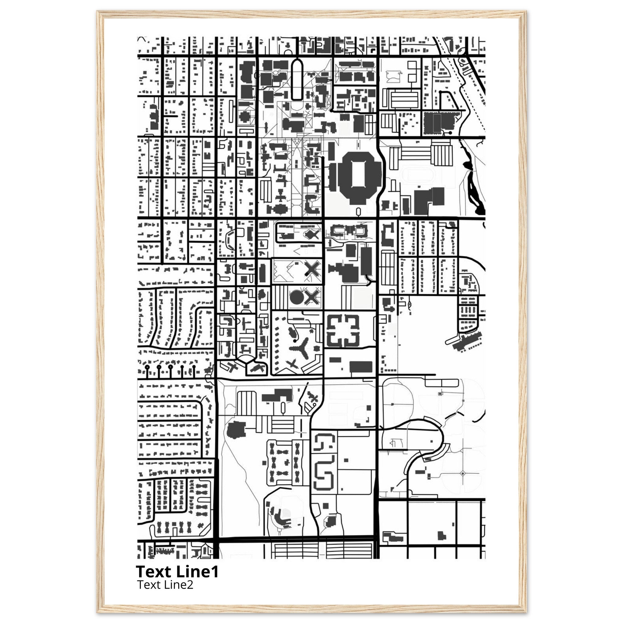 University of Oklahoma (Norman) Campus Map Poster | Graduation Gift - Ink And Atlas