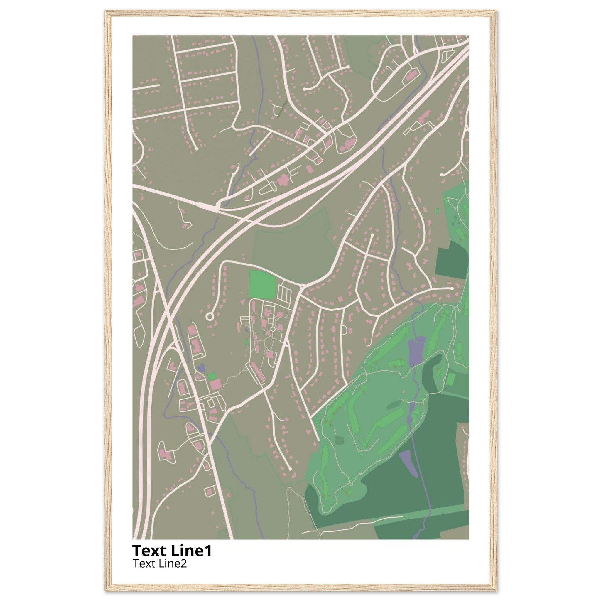 post university modern campus map print