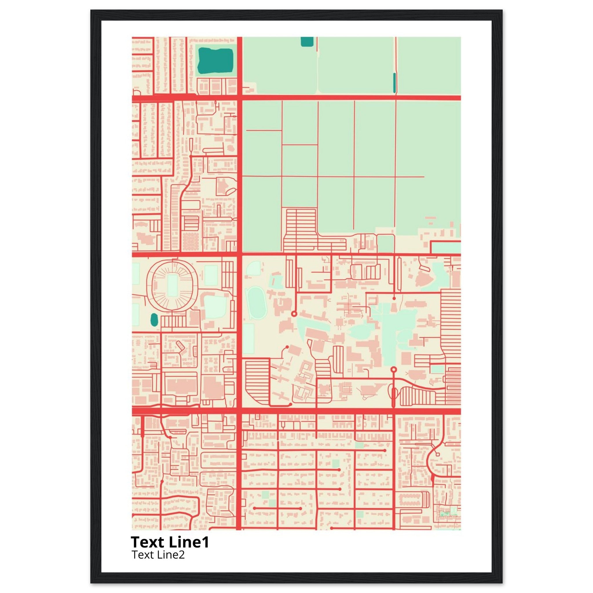 california state university fresno campus map poster