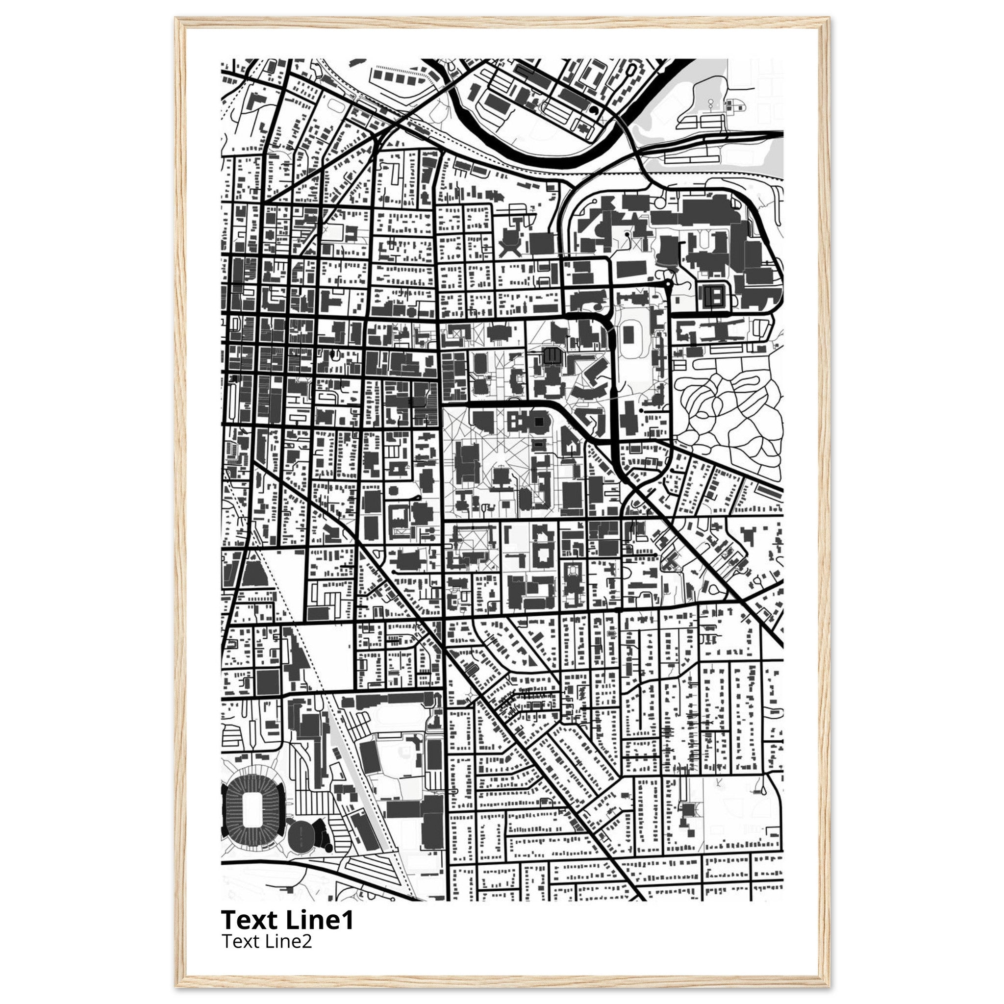 university of michigan ann arbor campus map poster
