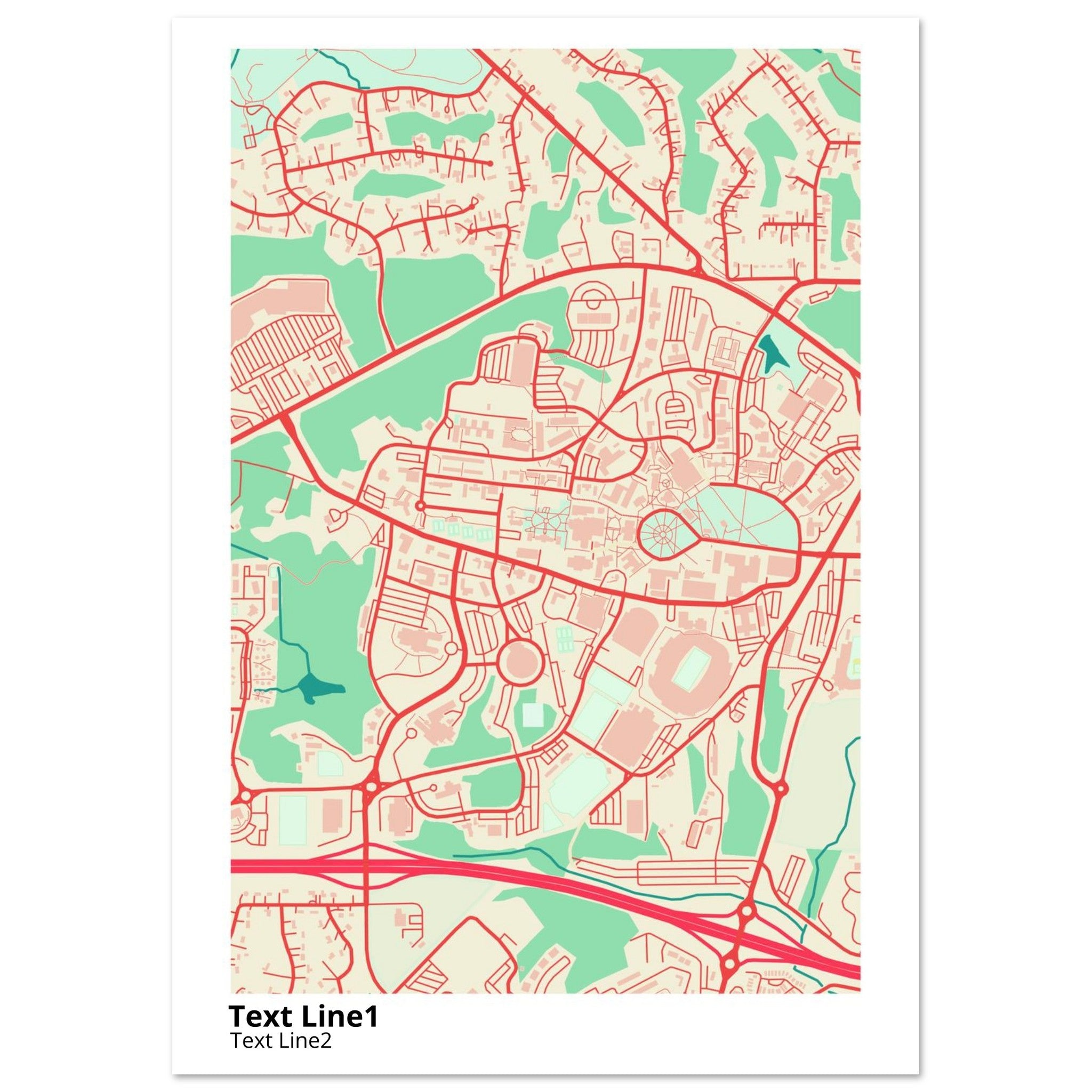 university of mississippi campus map poster