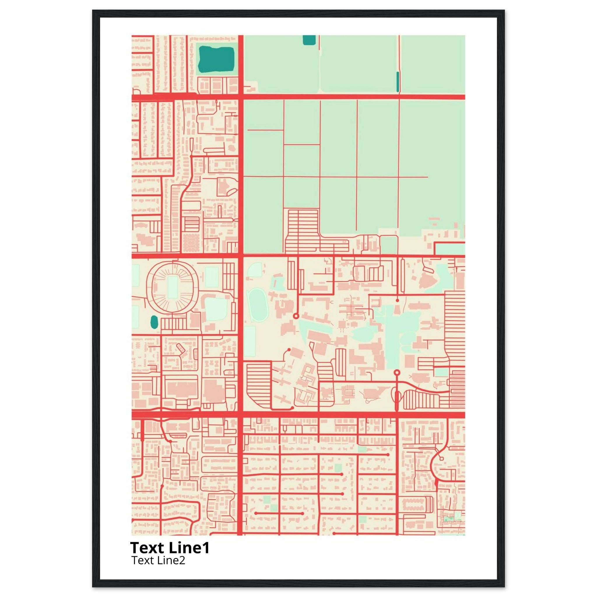 california state university fresno campus map poster