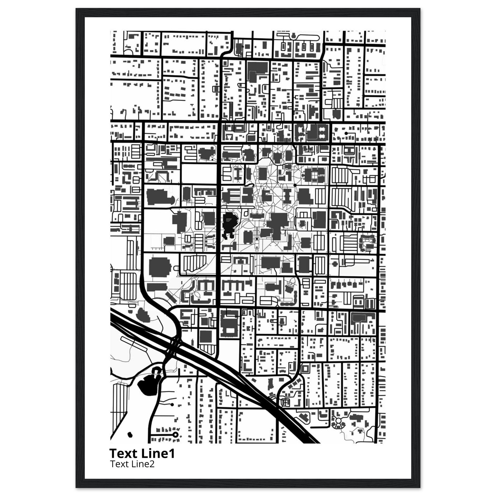 University of North Texas (Denton) Campus Map Poster | Graduation Gift - Ink And Atlas