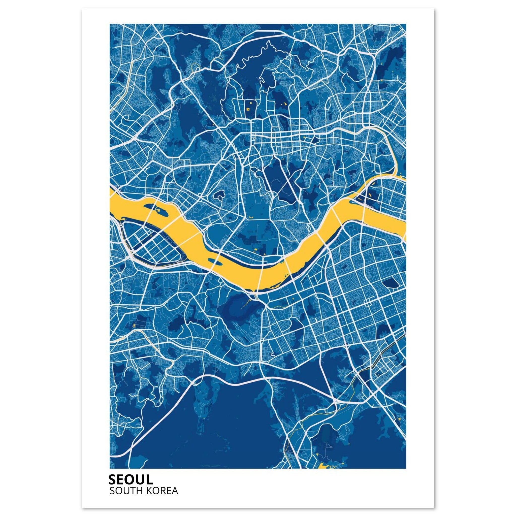 Seoul South Korea City Map Poster | Custom Map Art Print - Ink And Atlas