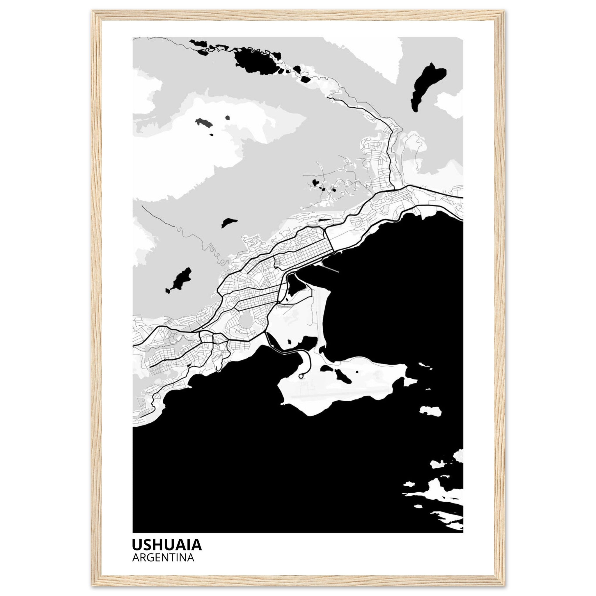 Ushuaia Argentina City Map Poster | Custom Map Art Print - Ink And Atlas