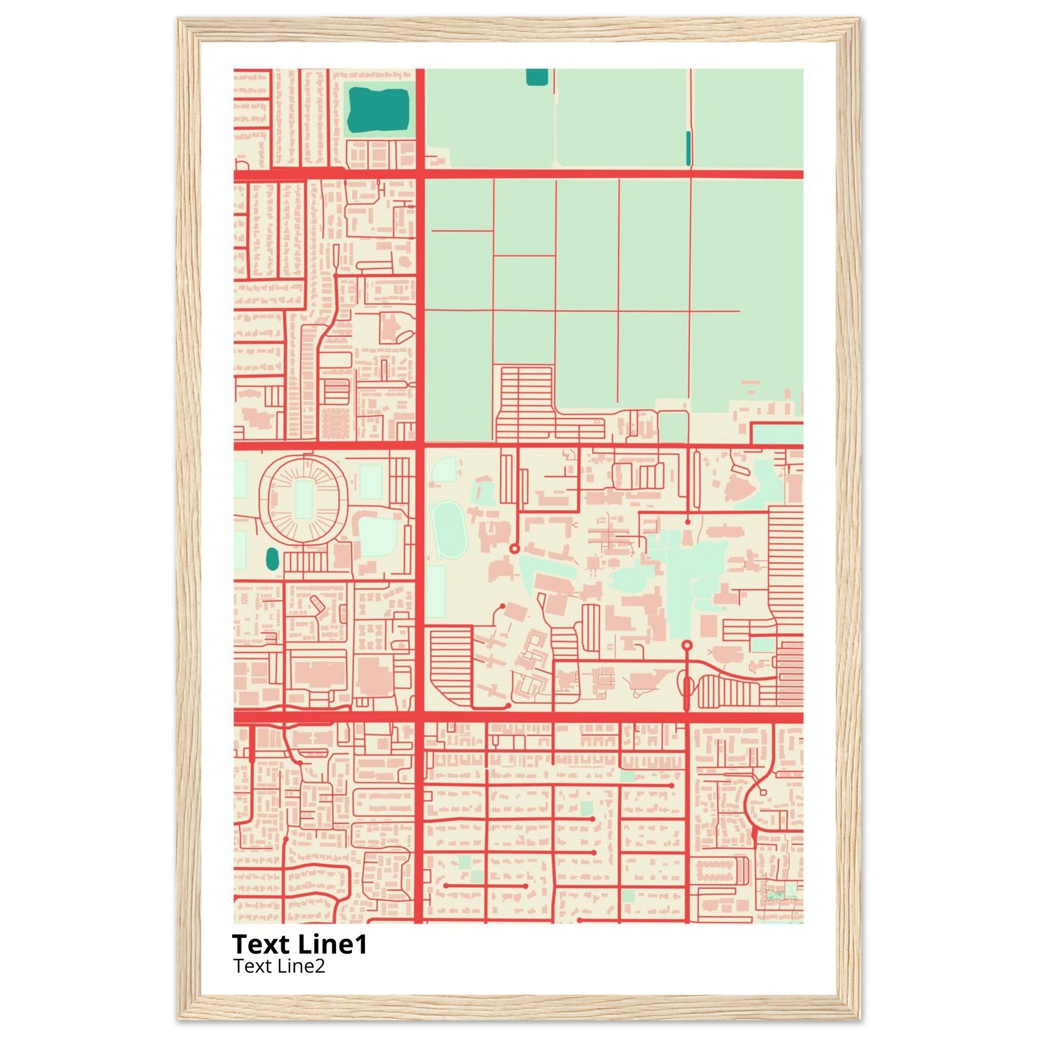 california state university fresno campus map poster