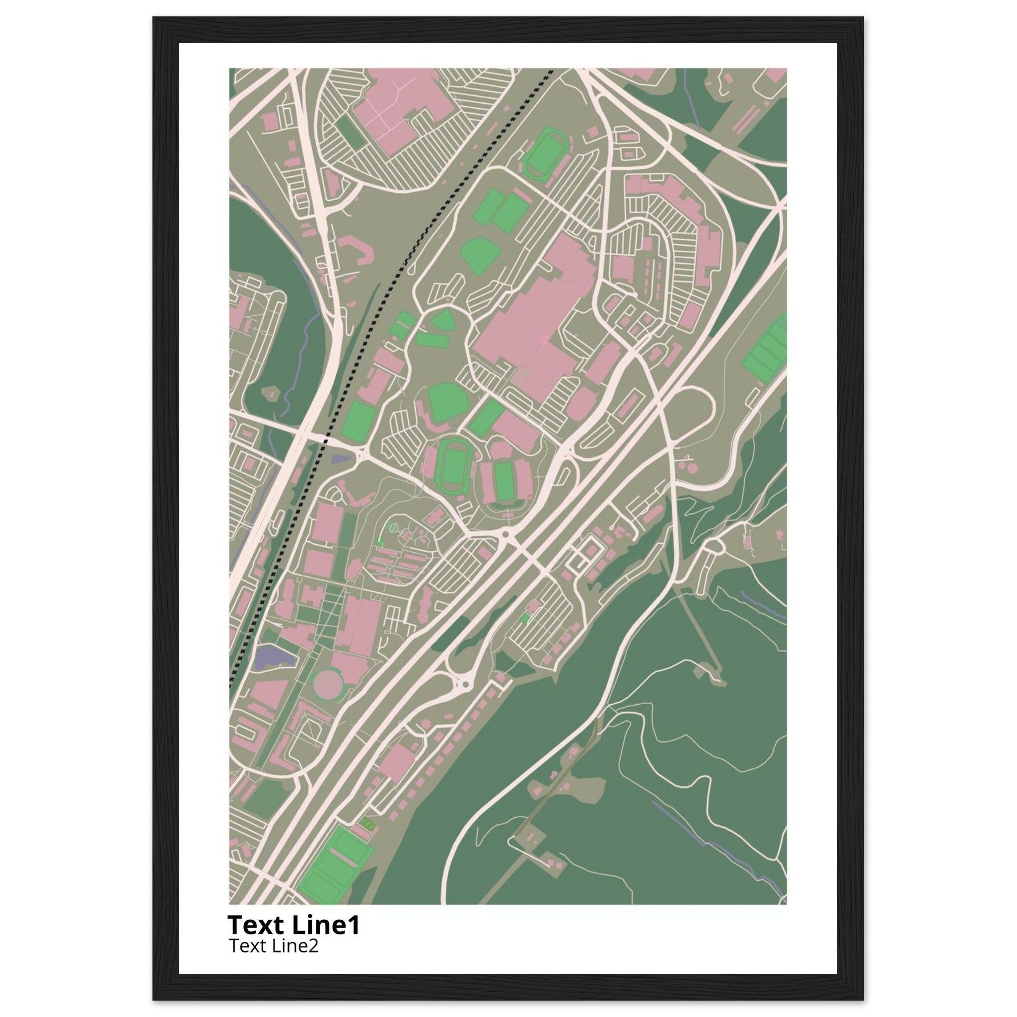 Liberty University Virginia Campus Map Poster | Graduation Gift - Ink And Atlas