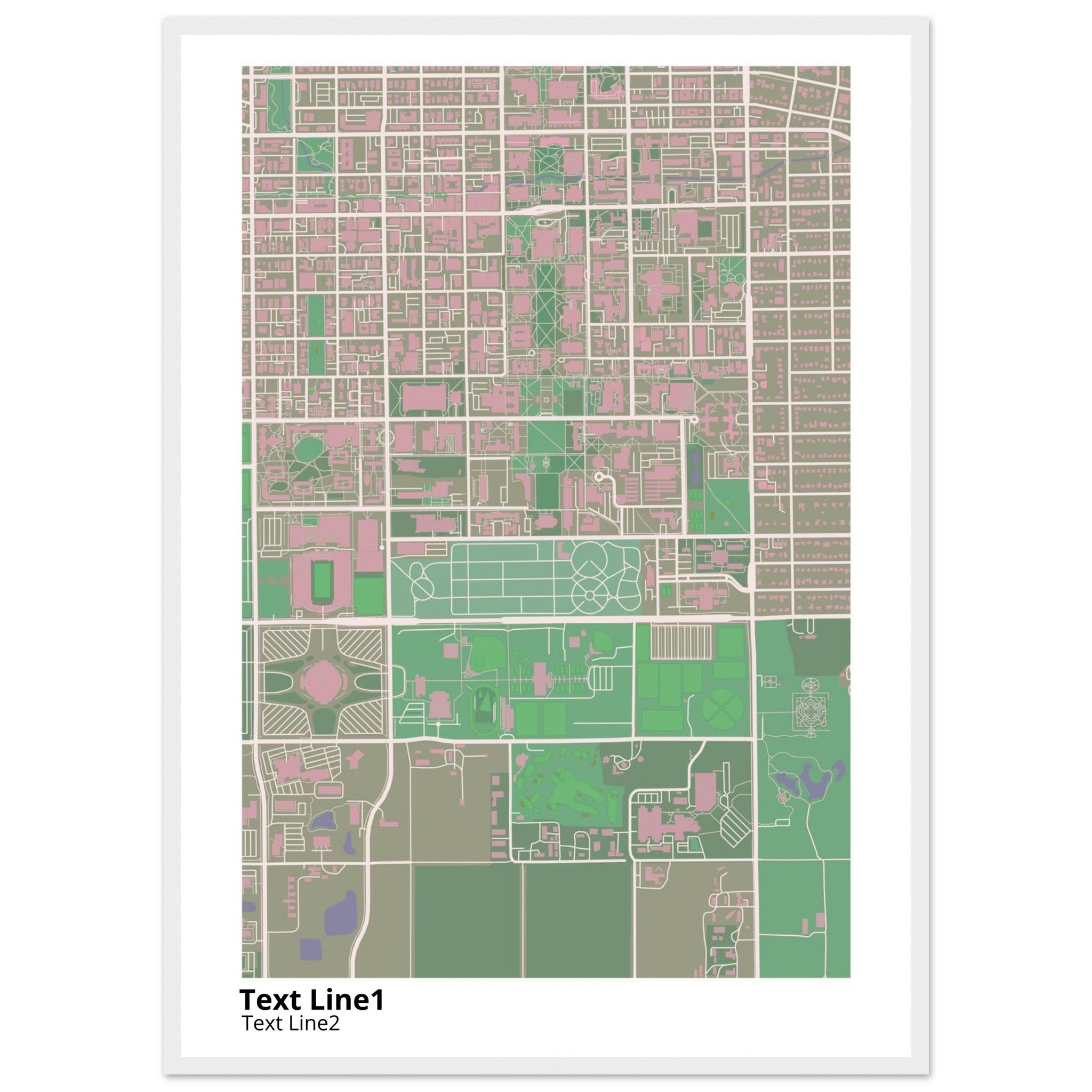 university of illinois urbana champaign campus map poster