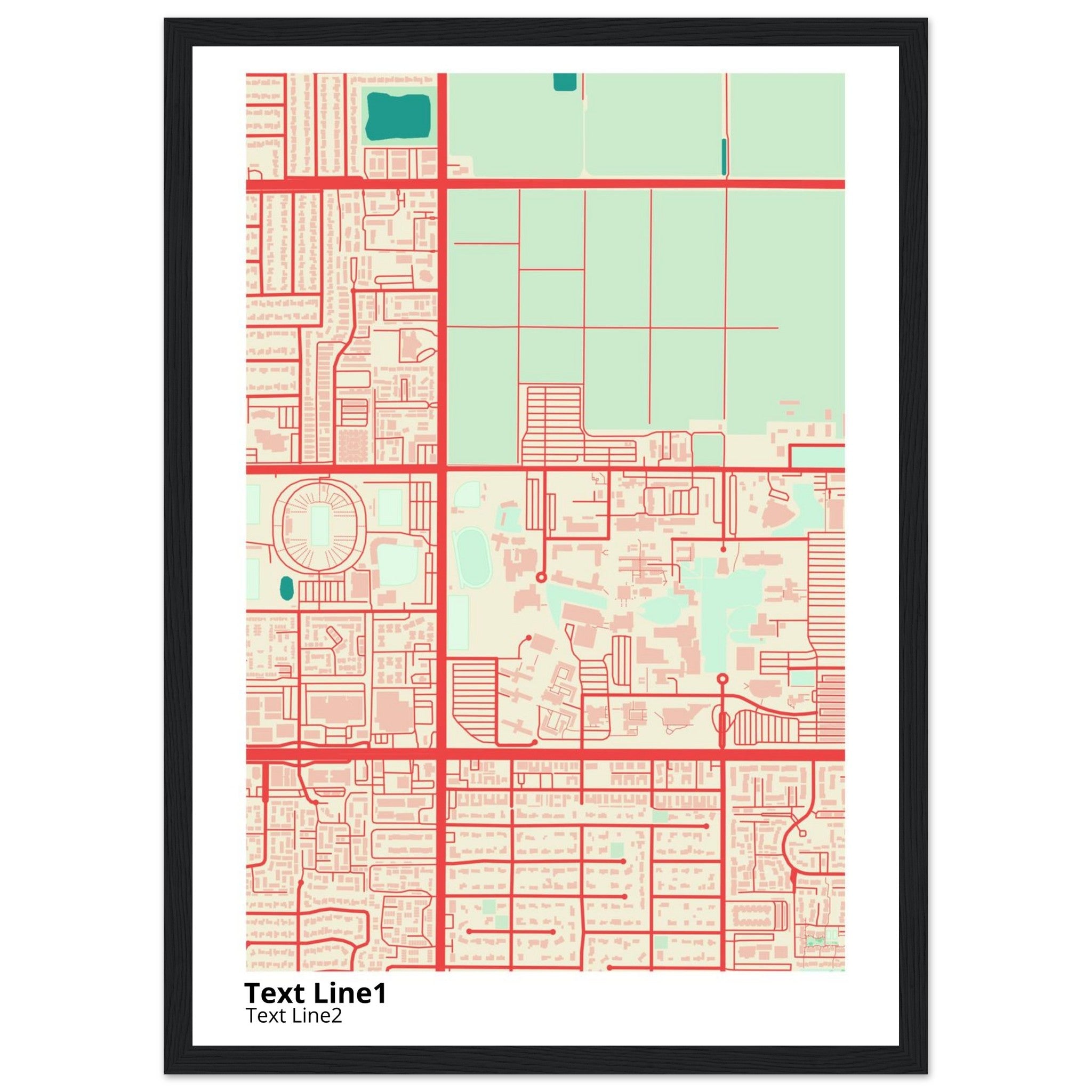 california state university fresno campus map poster