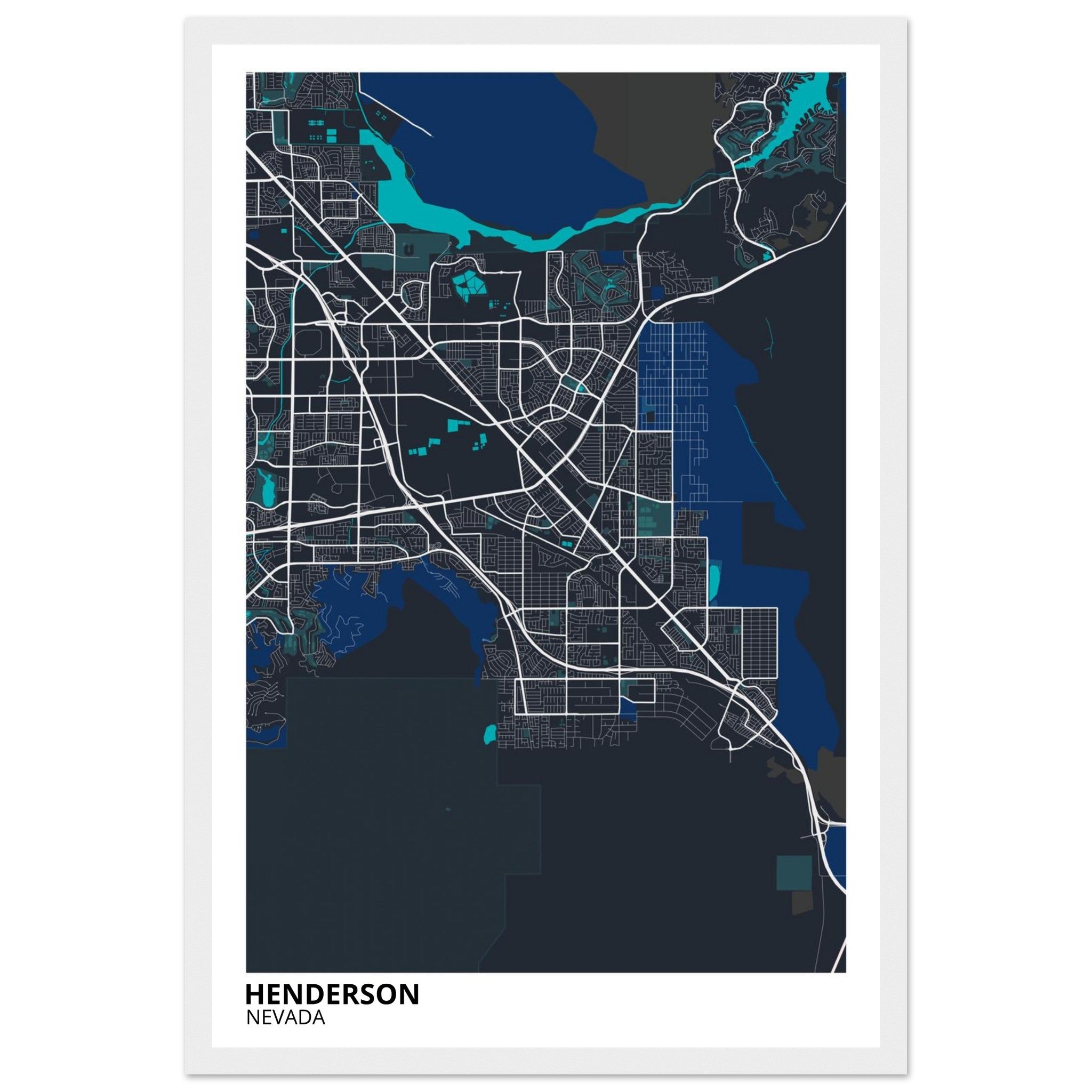 Henderson Nevada City Map Poster | Custom Map Art Print - Ink And Atlas