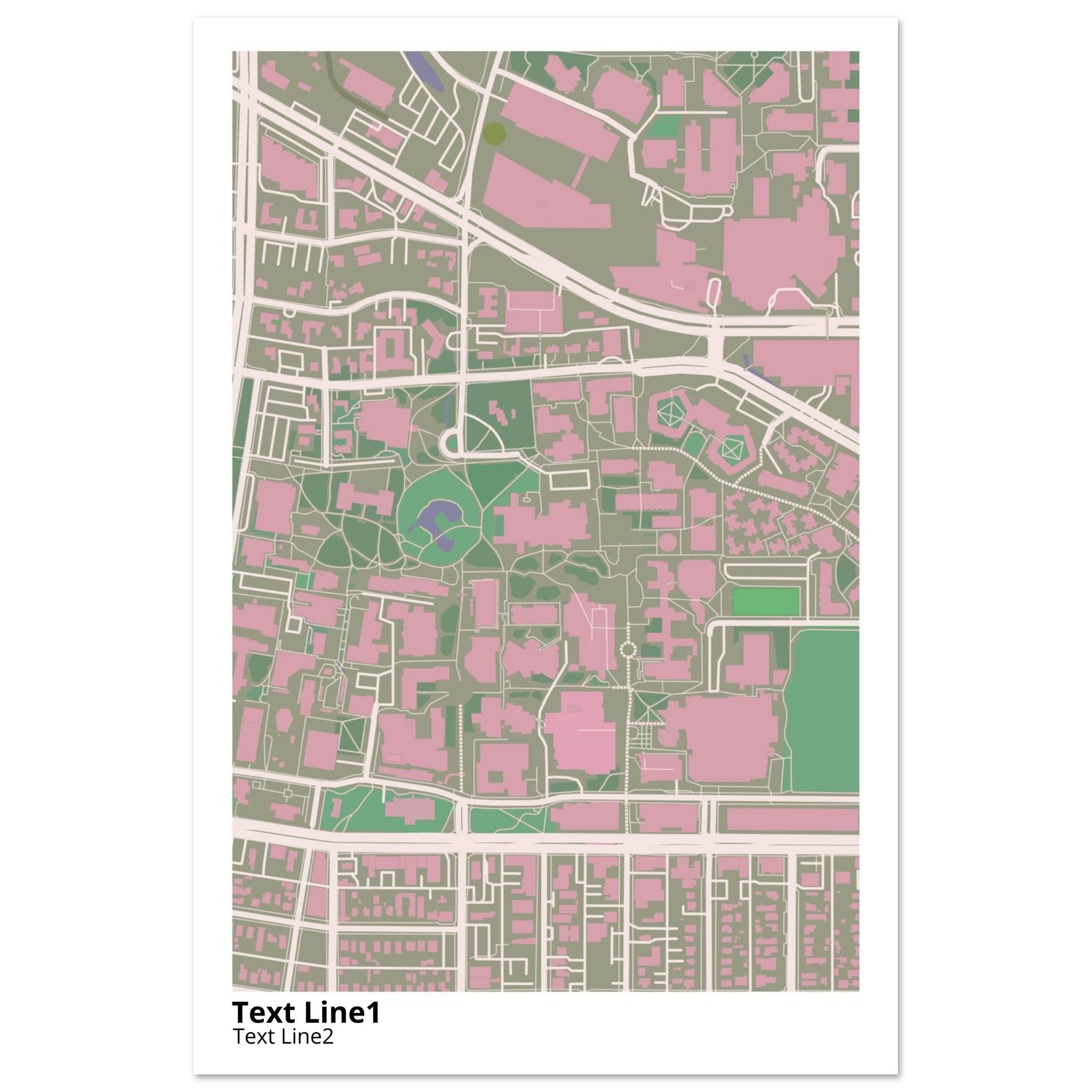 university of new mexico main campus campus map poster