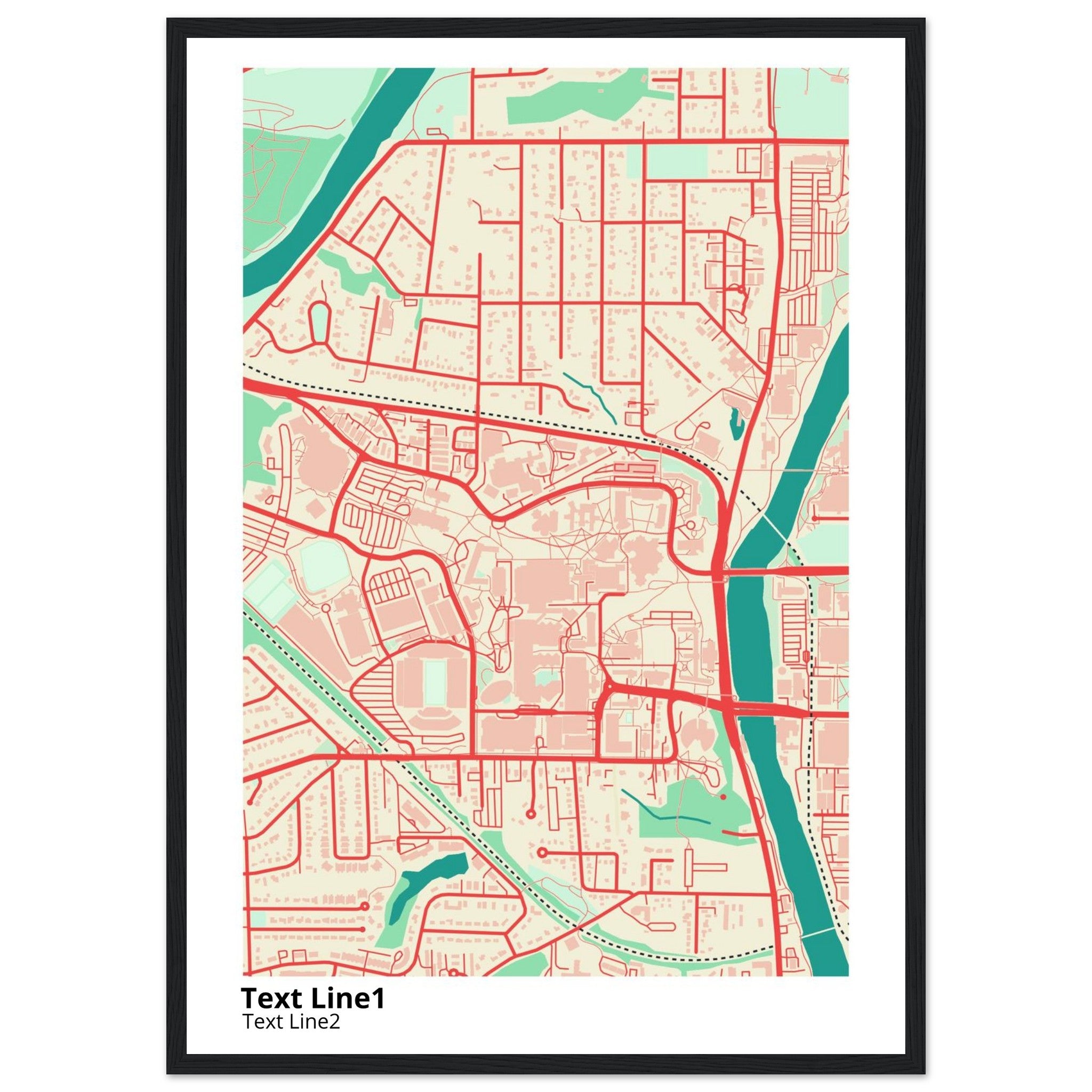 university of iowa campus map poster