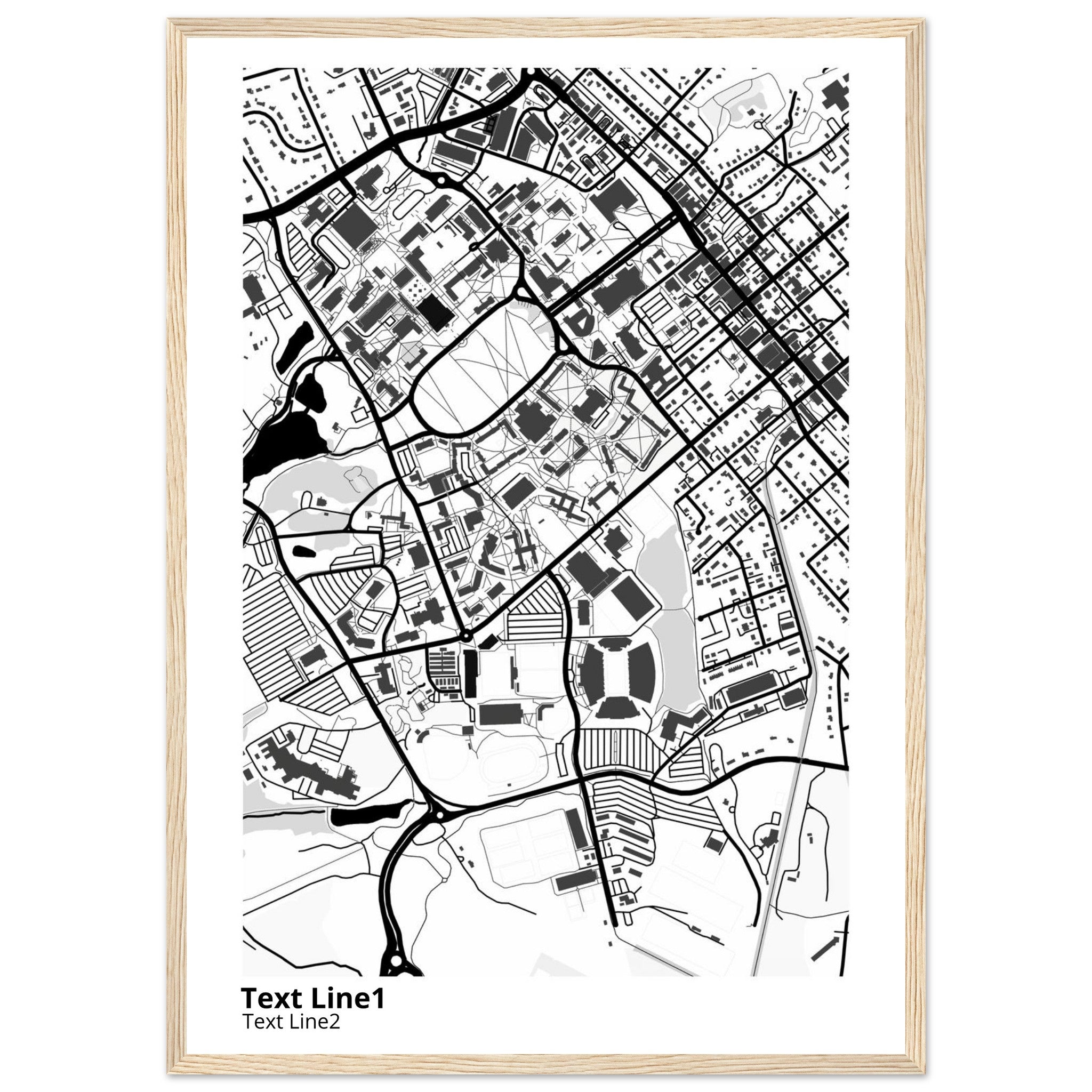 Virginia Tech Campus Map Poster | Graduation Gift - Ink And Atlas