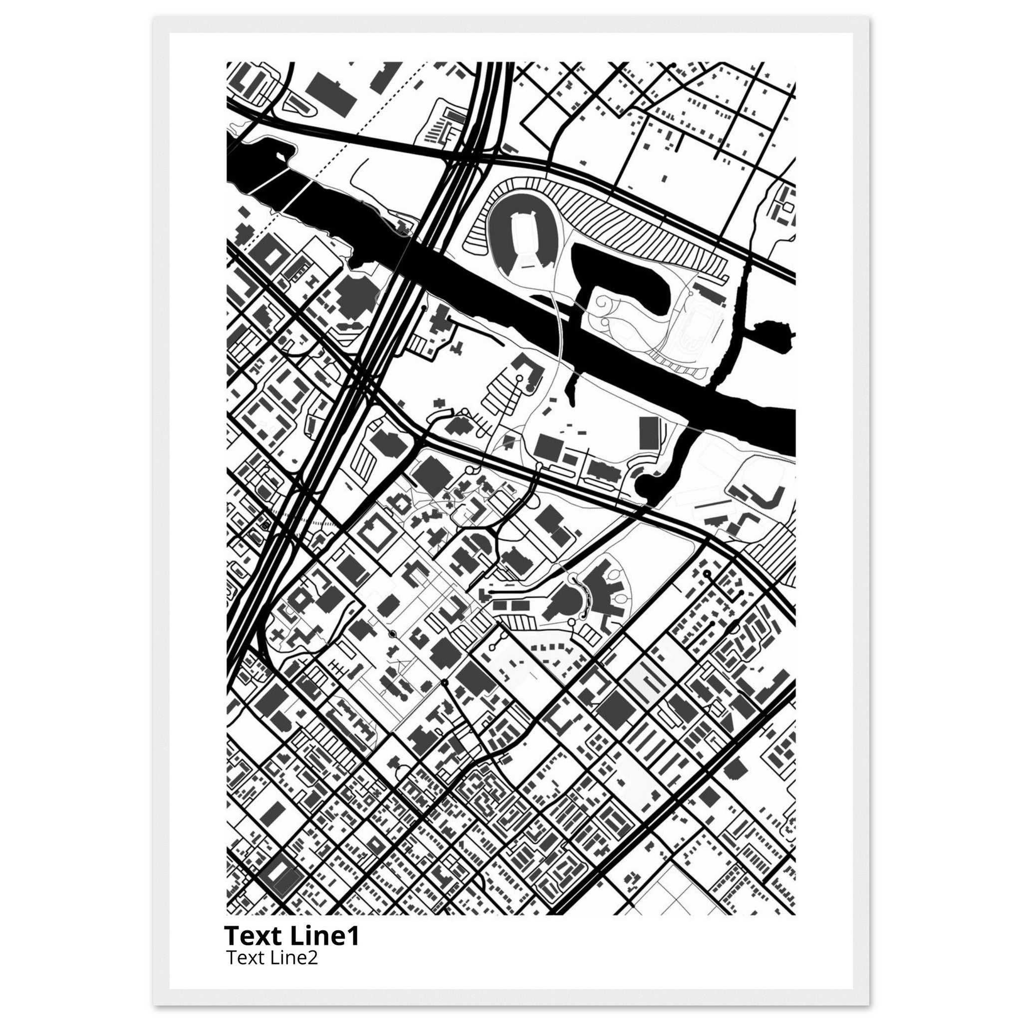 Baylor University Texas Campus Map Poster | Graduation Gift - Ink And Atlas