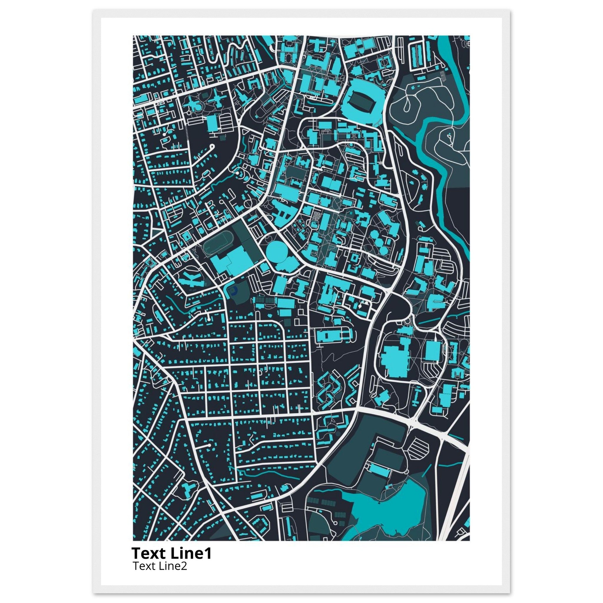 university of georgia campus map poster