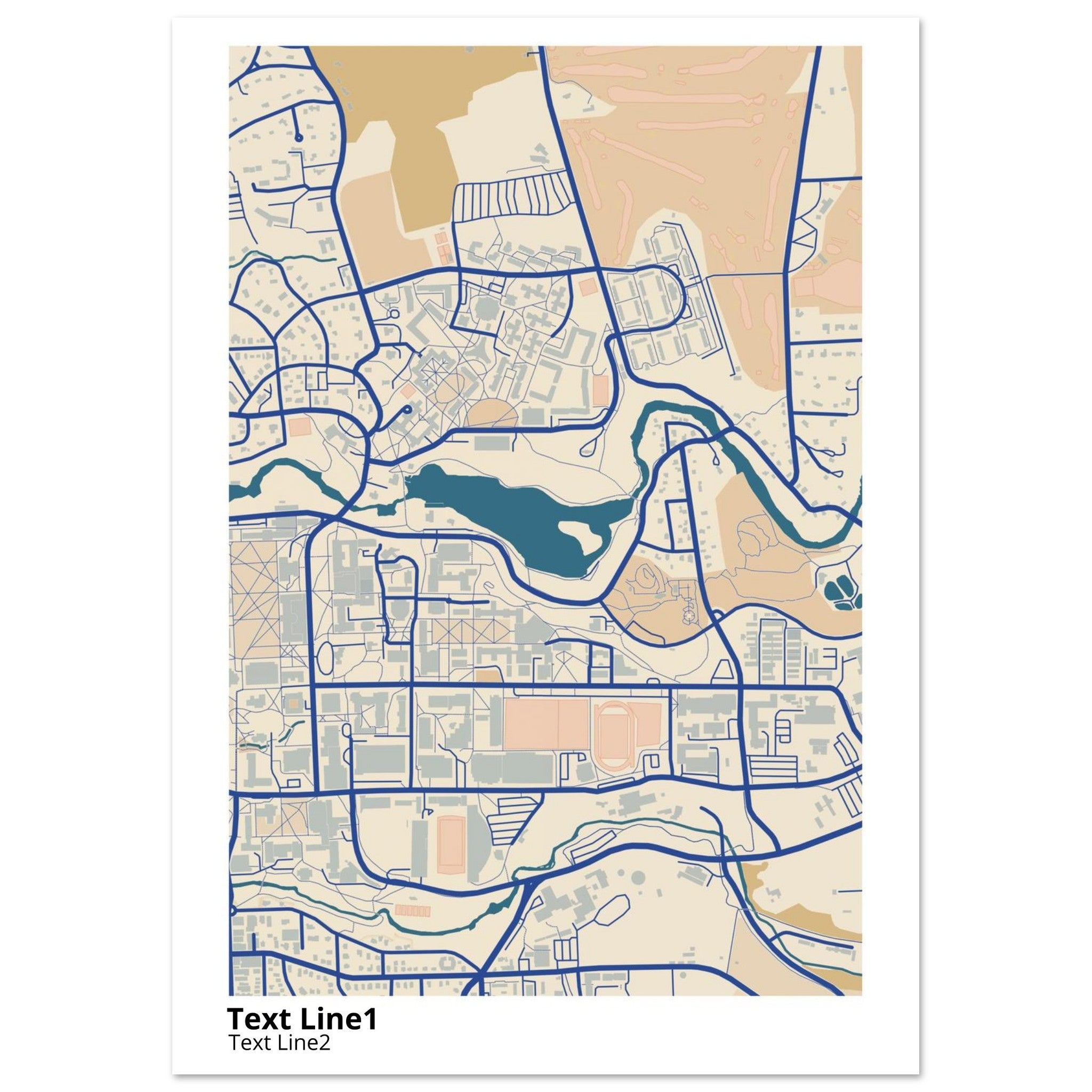 cornell university campus map poster