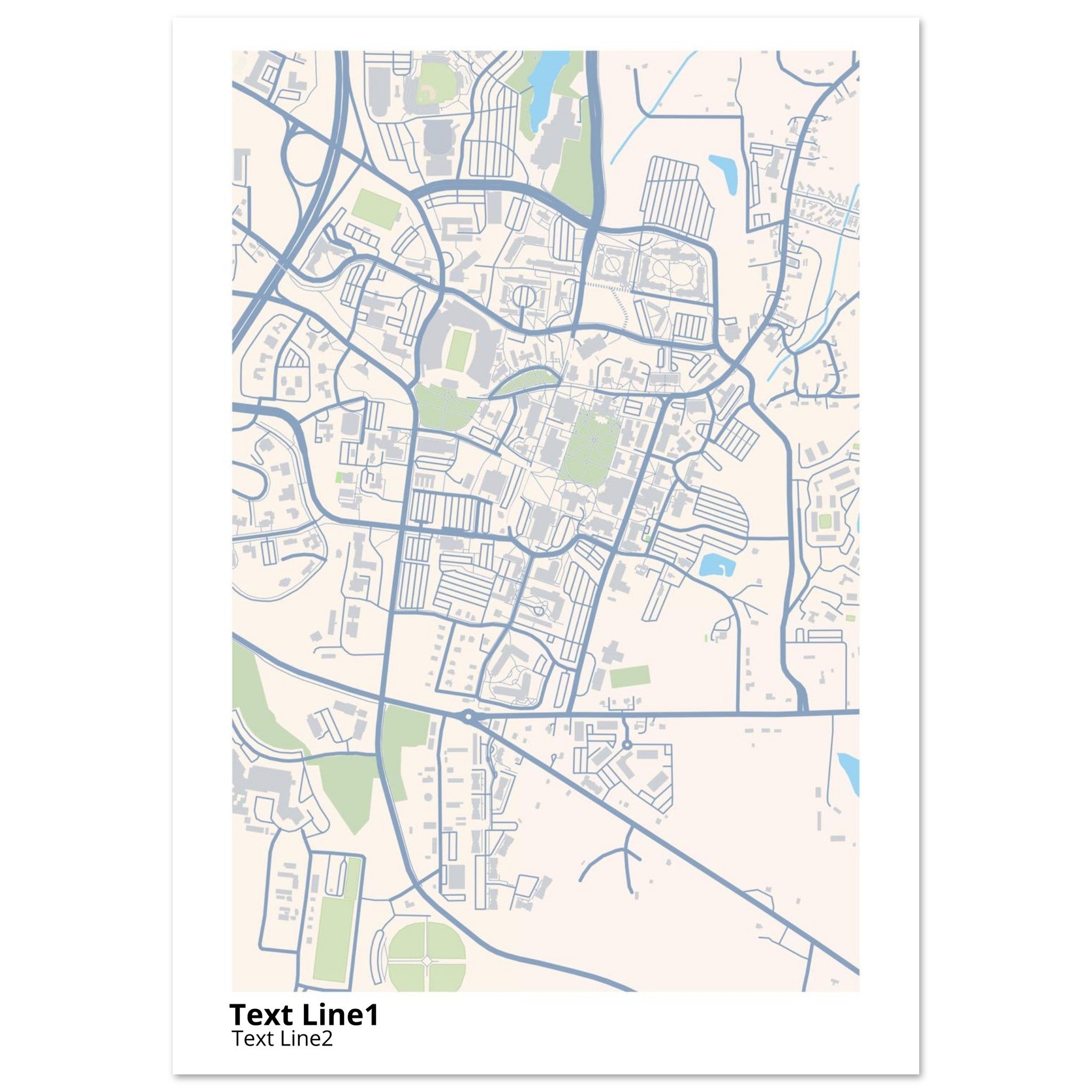 mississippi state university campus map poster