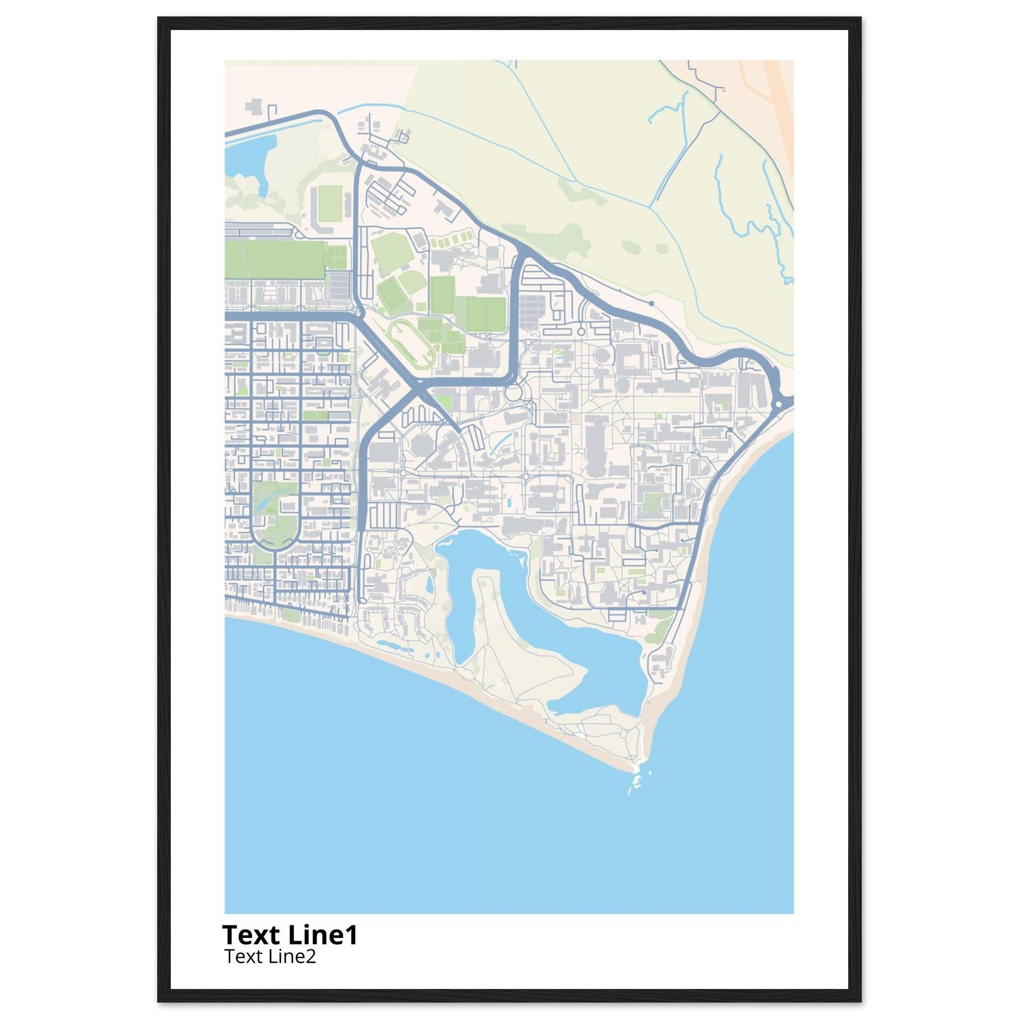 university of california santa barbara campus map poster