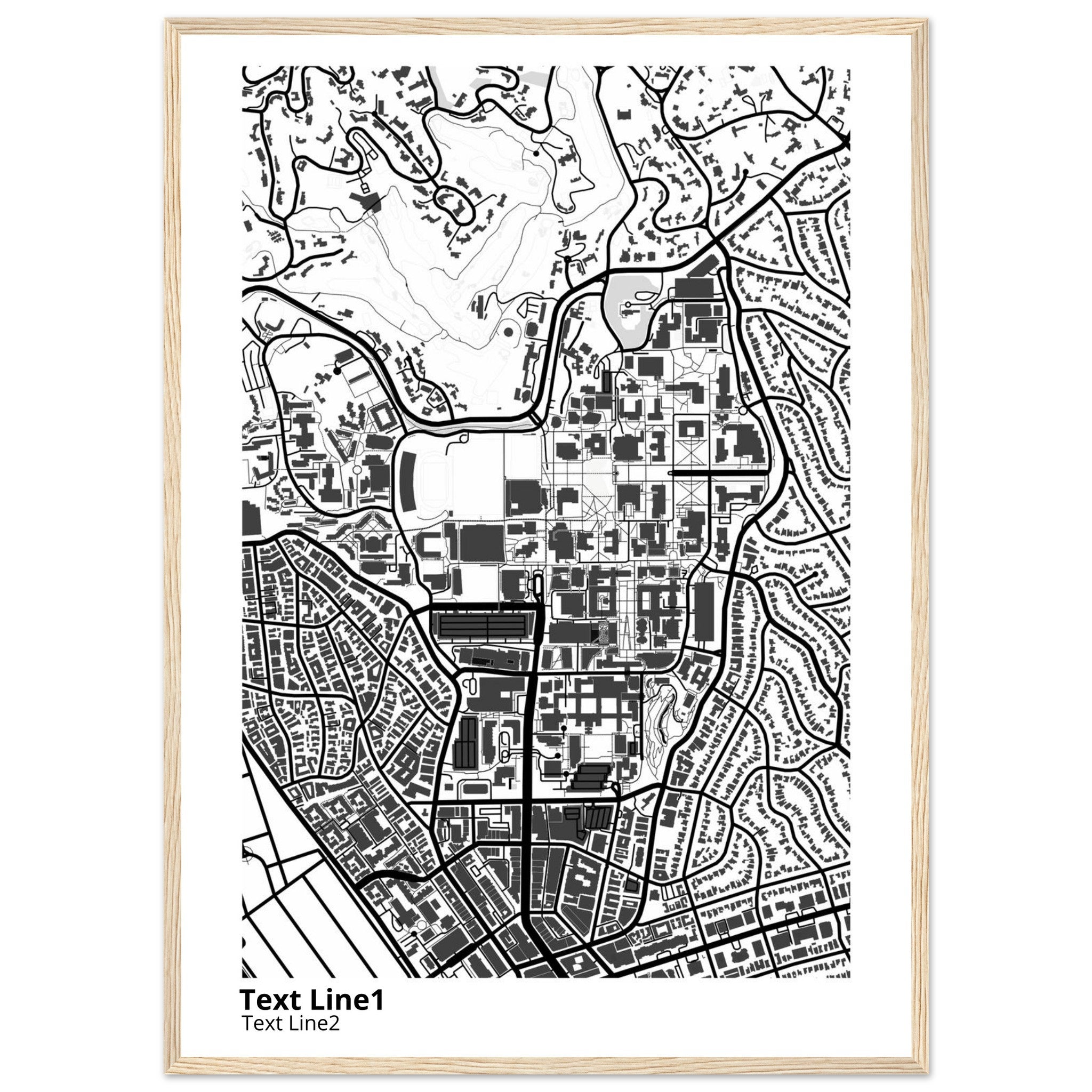 university of california los angeles campus map poster