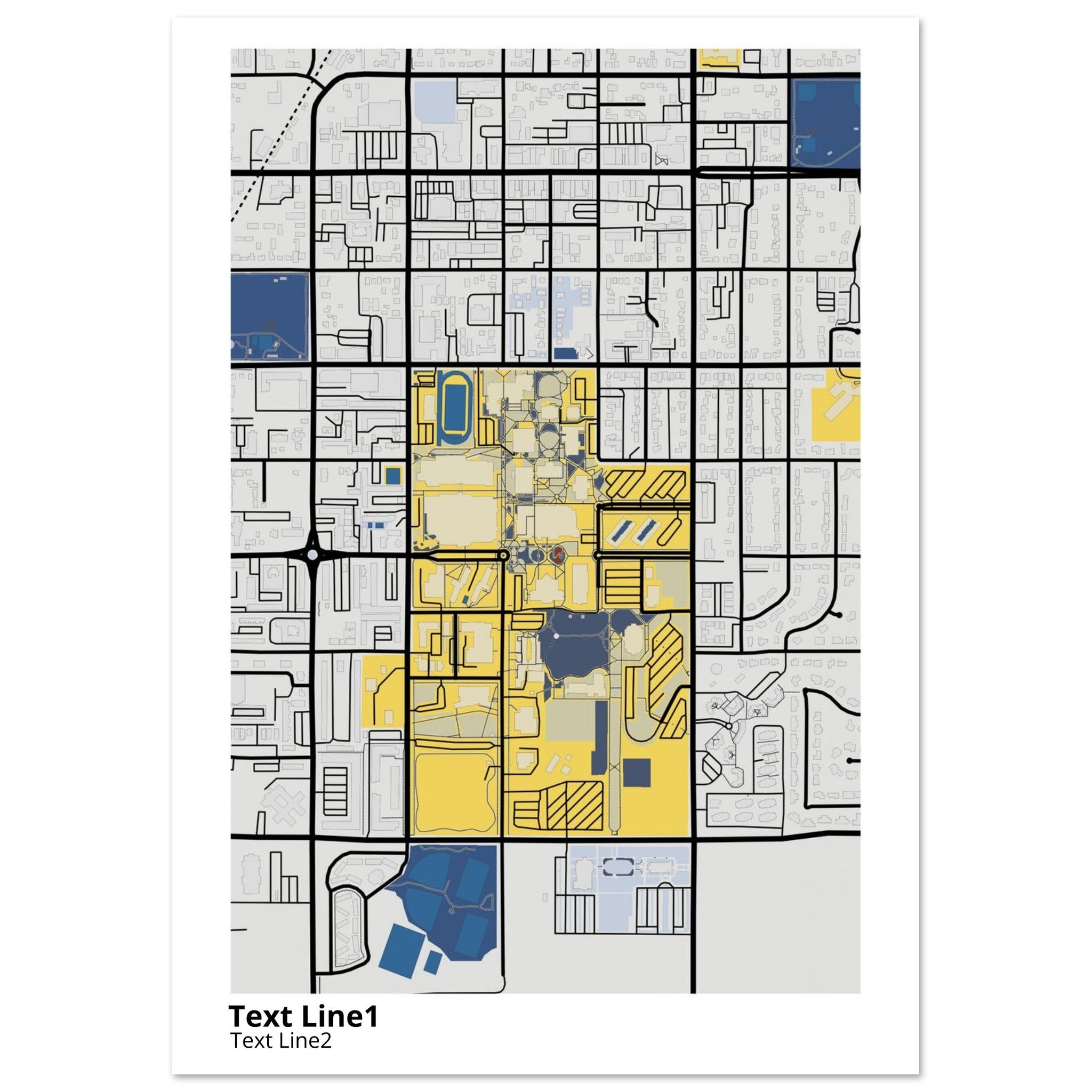 brigham young university campus map poster