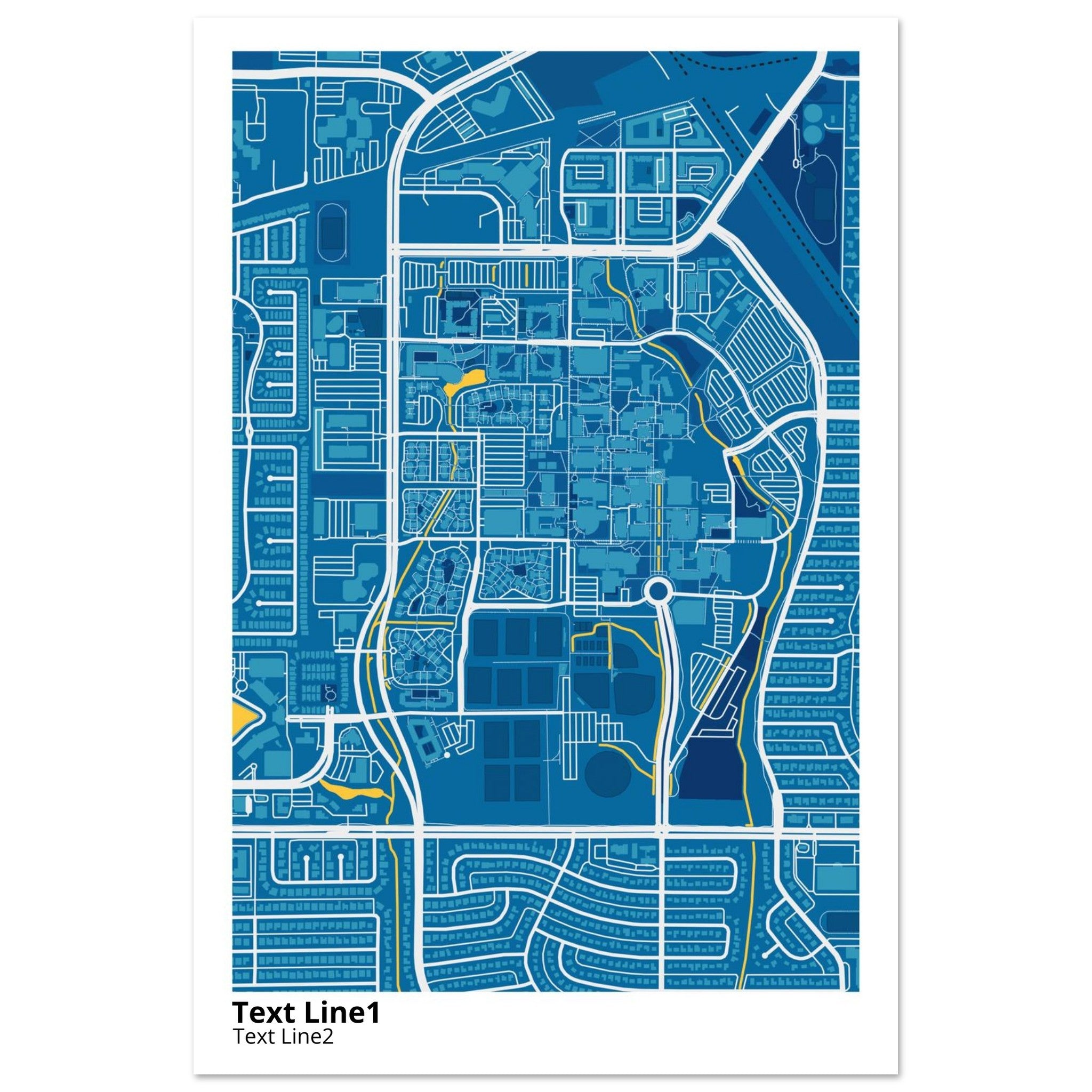 The University of Texas at Dallas Campus Map Poster | Graduation Gift - Ink And Atlas