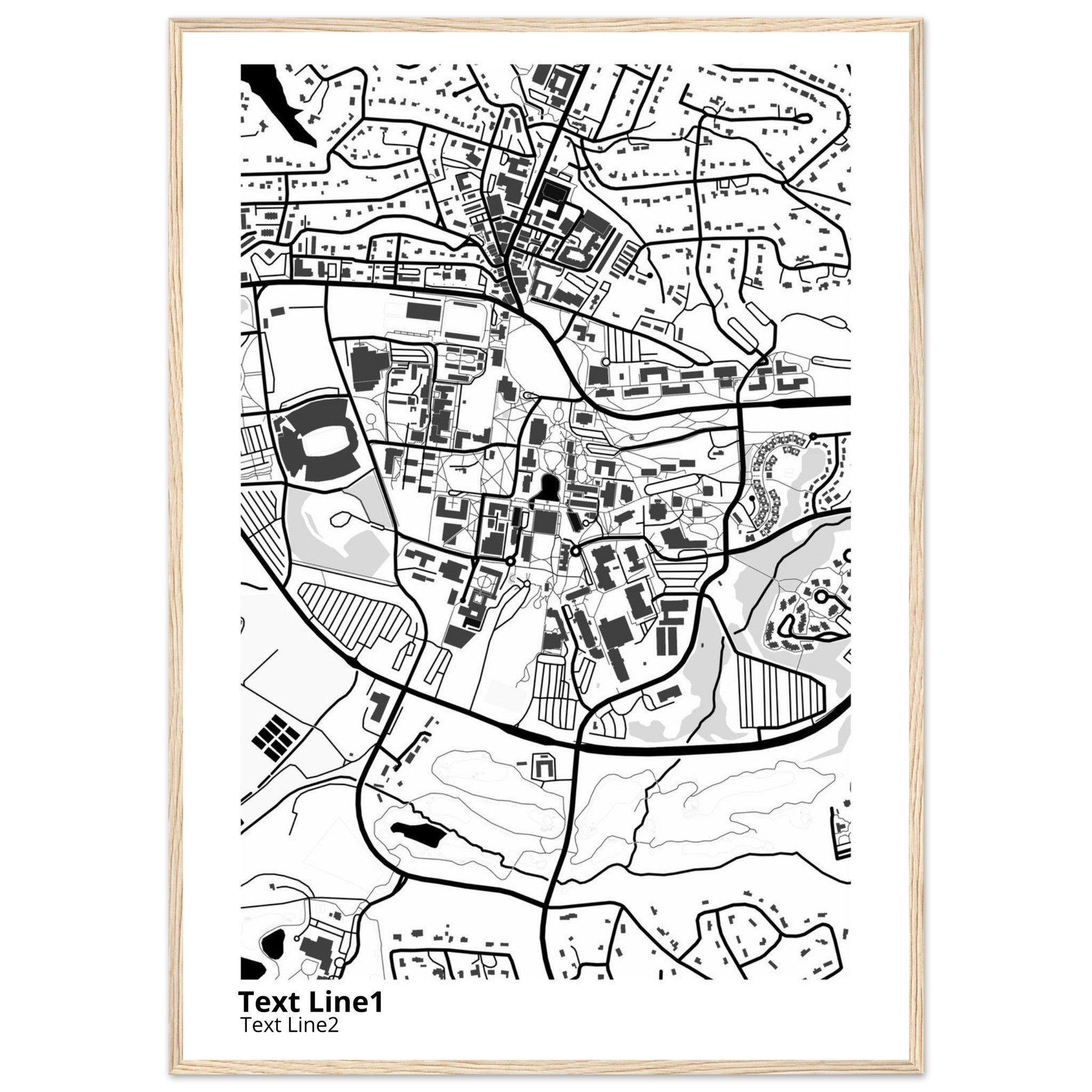 Clemson University South Carolina Campus Map Poster | Graduation Gift - Ink And Atlas