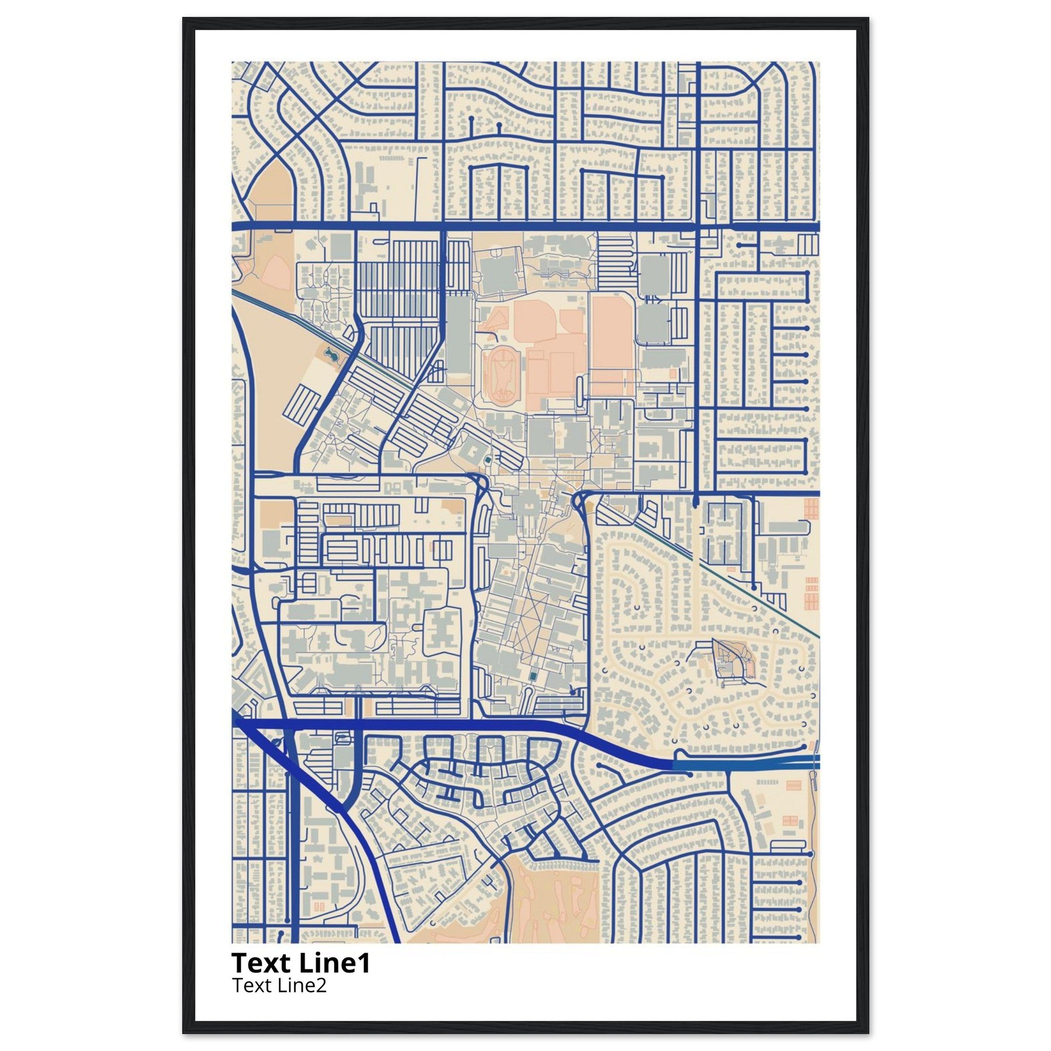 california state university long beach campus map poster