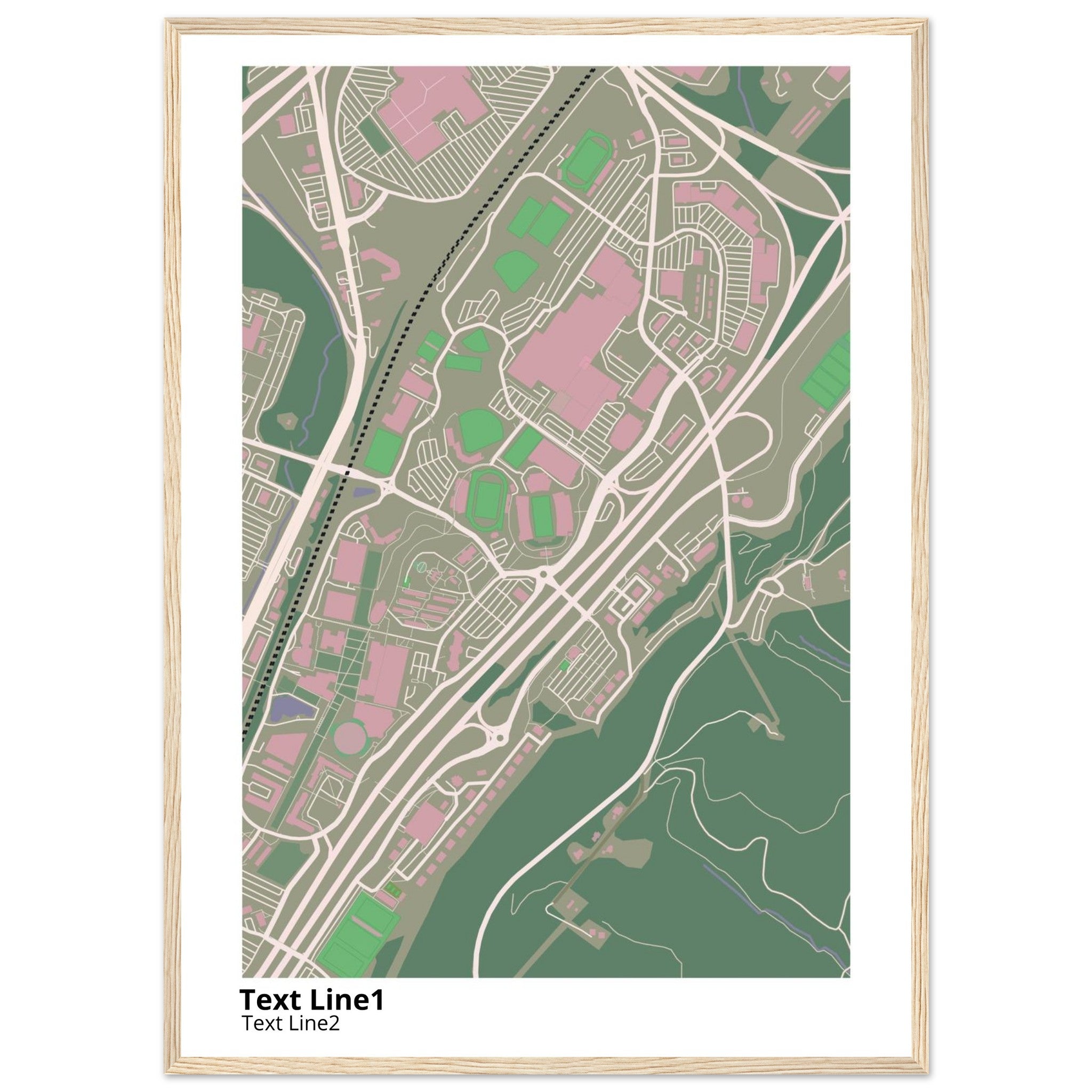 Liberty University Virginia Campus Map Poster | Graduation Gift - Ink And Atlas