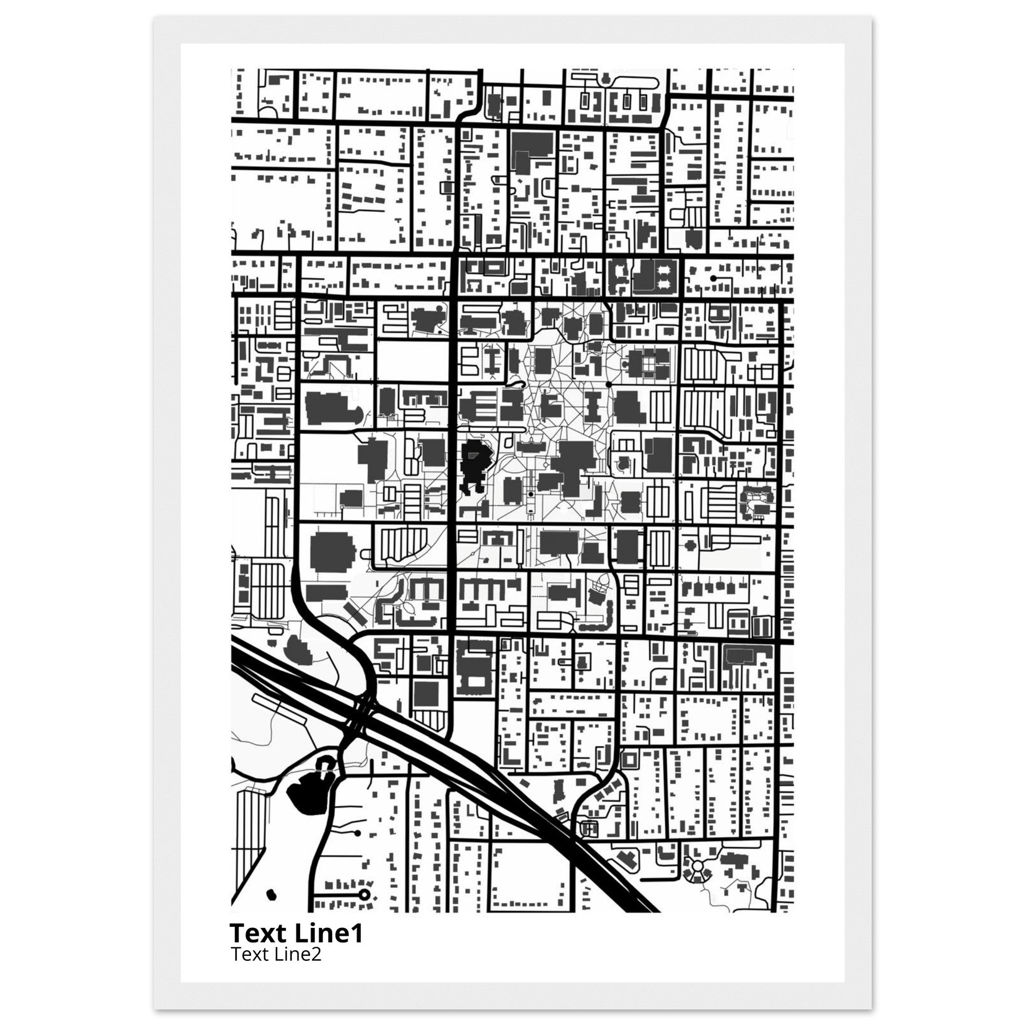 University of North Texas (Denton) Campus Map Poster | Graduation Gift - Ink And Atlas