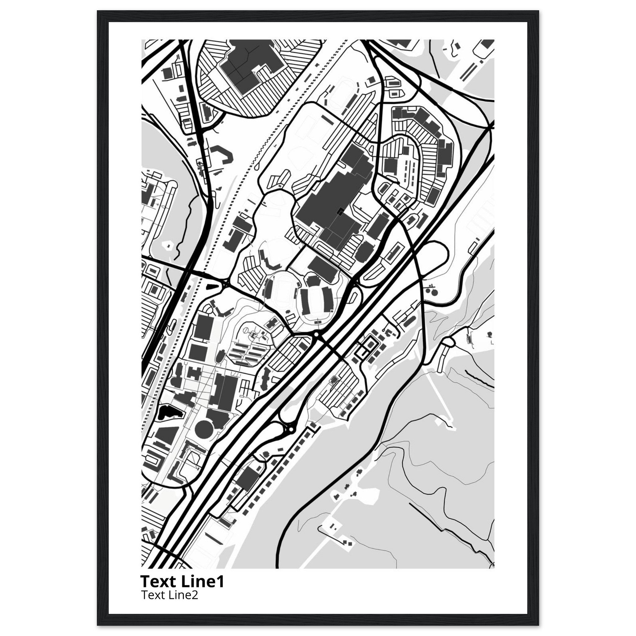 Liberty University Virginia Campus Map Poster | Graduation Gift - Ink And Atlas