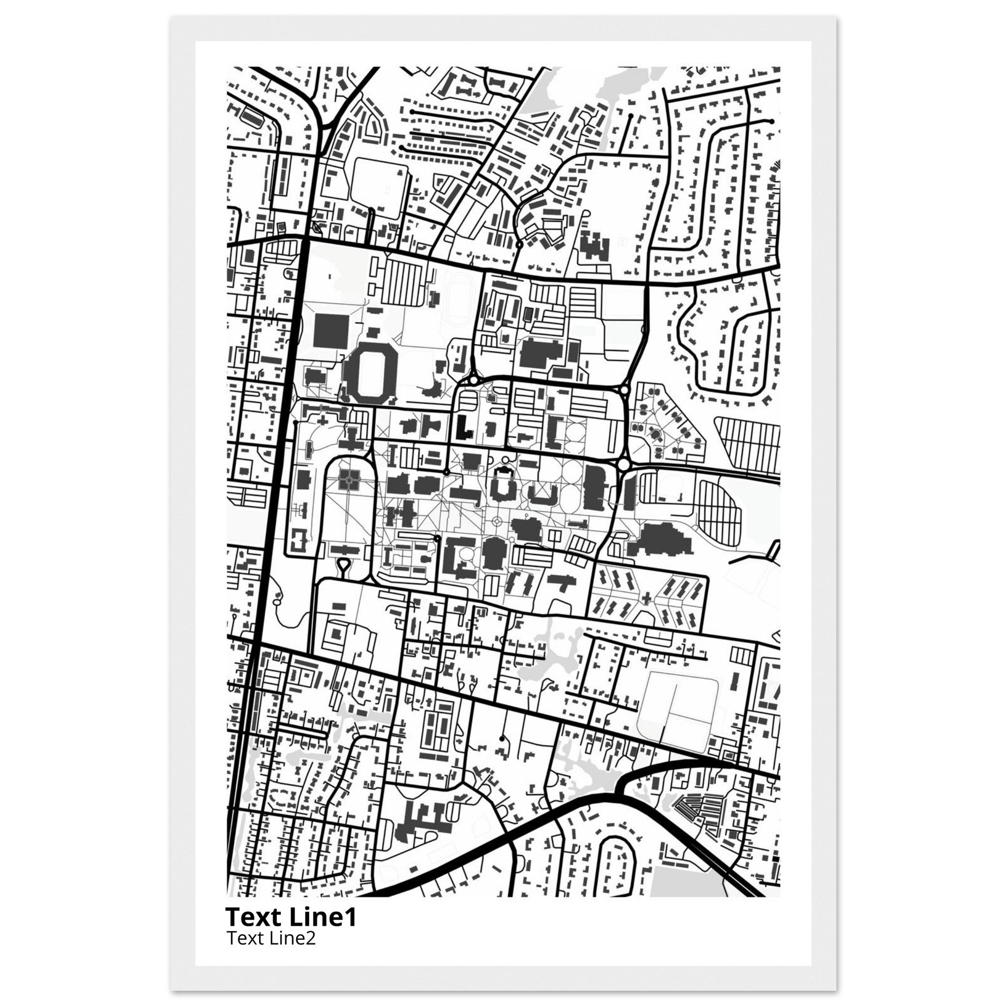 Middle Tennessee State University Campus Map Poster | Graduation Gift - Ink And Atlas