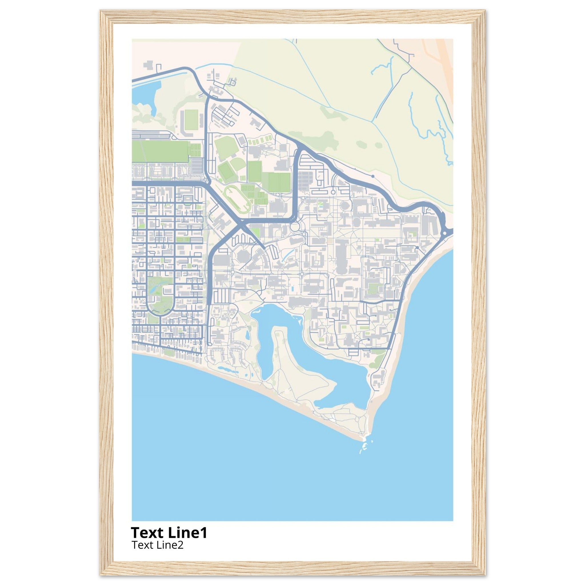 university of california santa barbara campus map poster