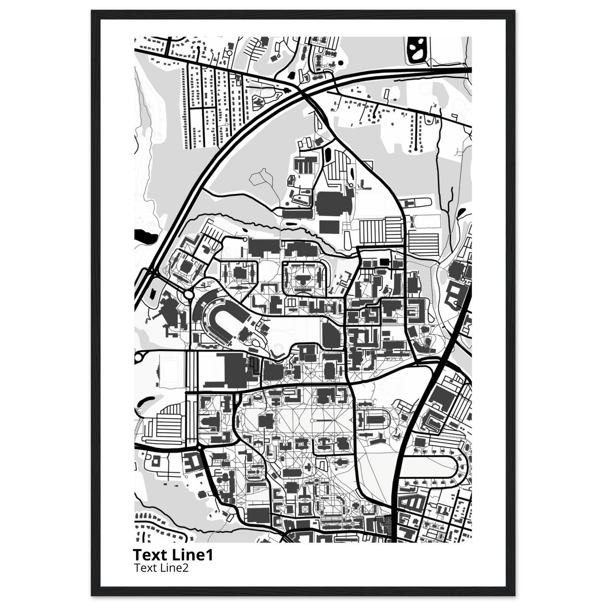 university of maryland college park campus map poster