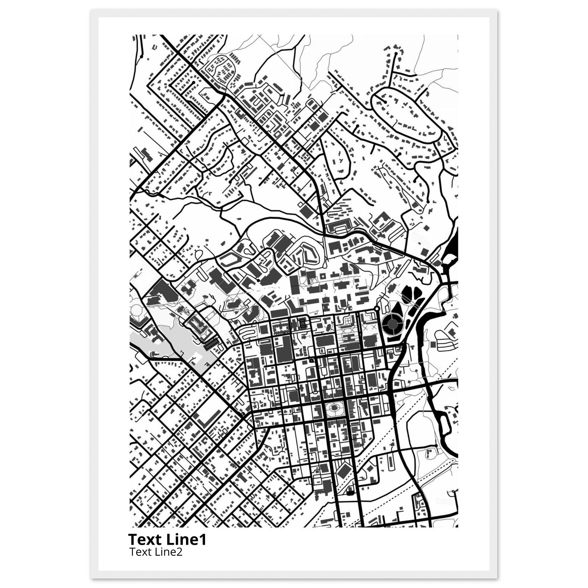 Texas State University Campus Map Poster | Graduation Gift - Ink And Atlas