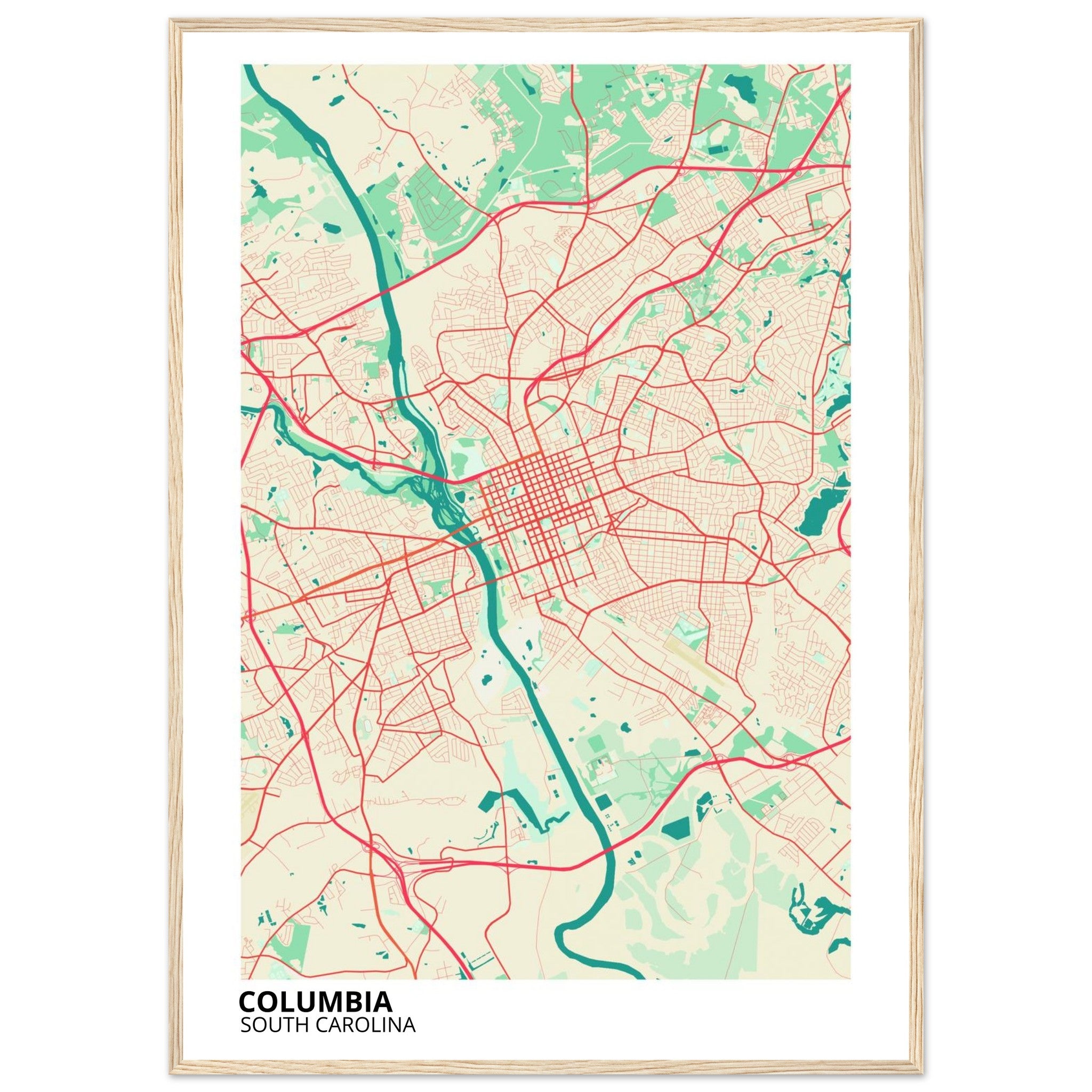 columbia map poster print